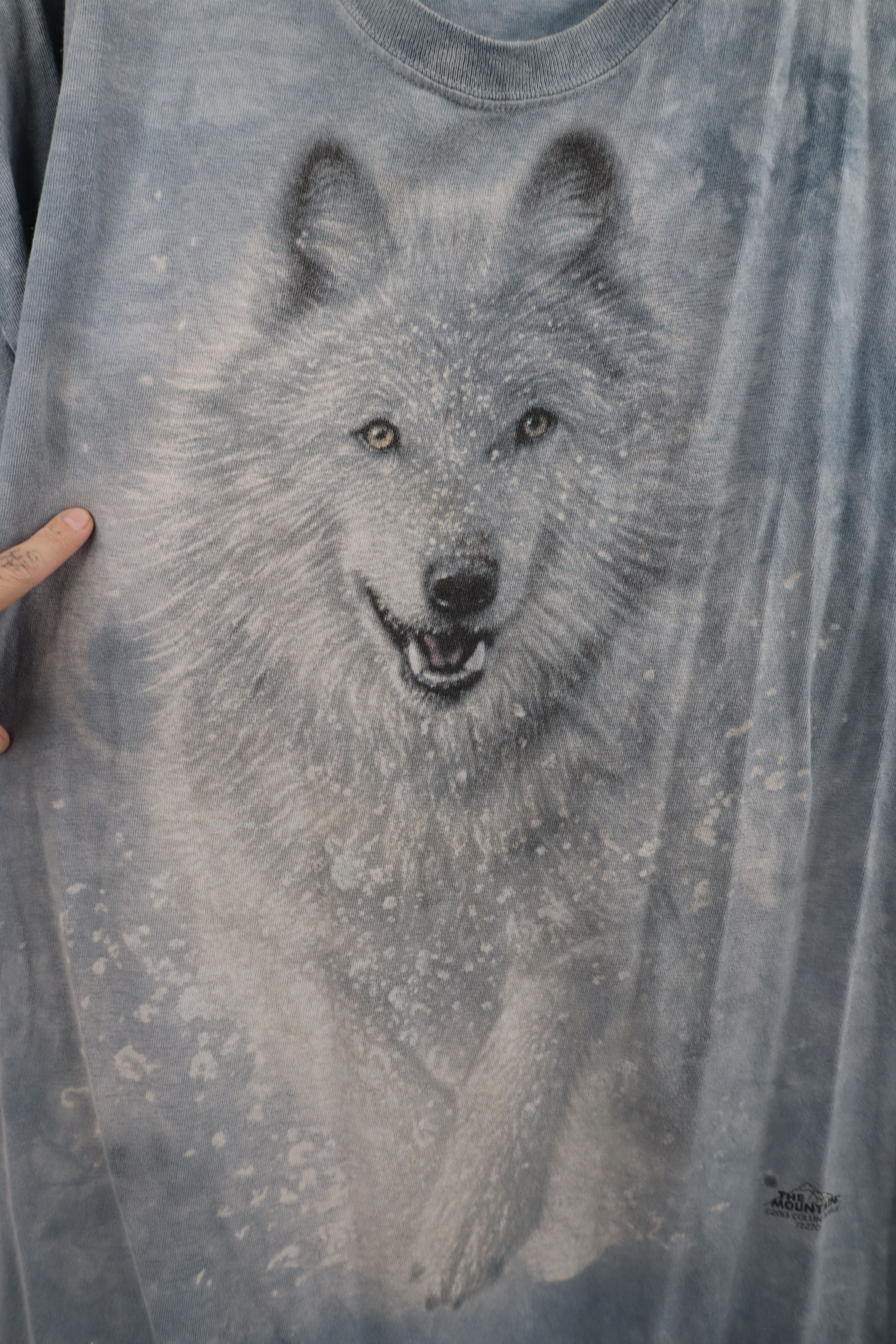 Vintage Vintage Y2K Streetwear Acid Wash Husky Dog Wolf T-Shirt Blue Size US XXL / EU 58 / 5 - 5 Thumbnail