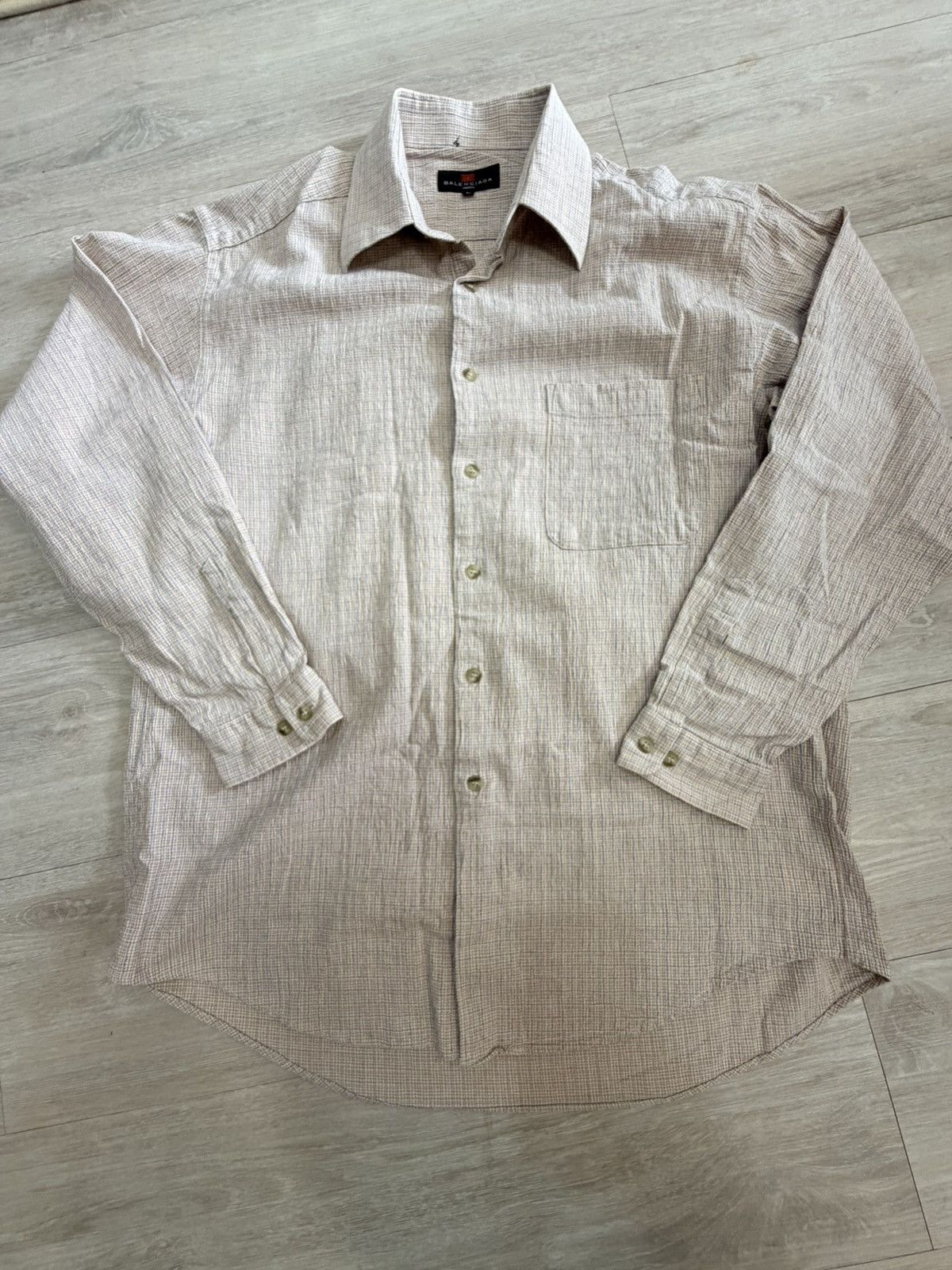 Balenciaga Vintage Balenciaga Textured Button-Up Shirt Size US L / EU 52-54 / 3 - 3 Thumbnail