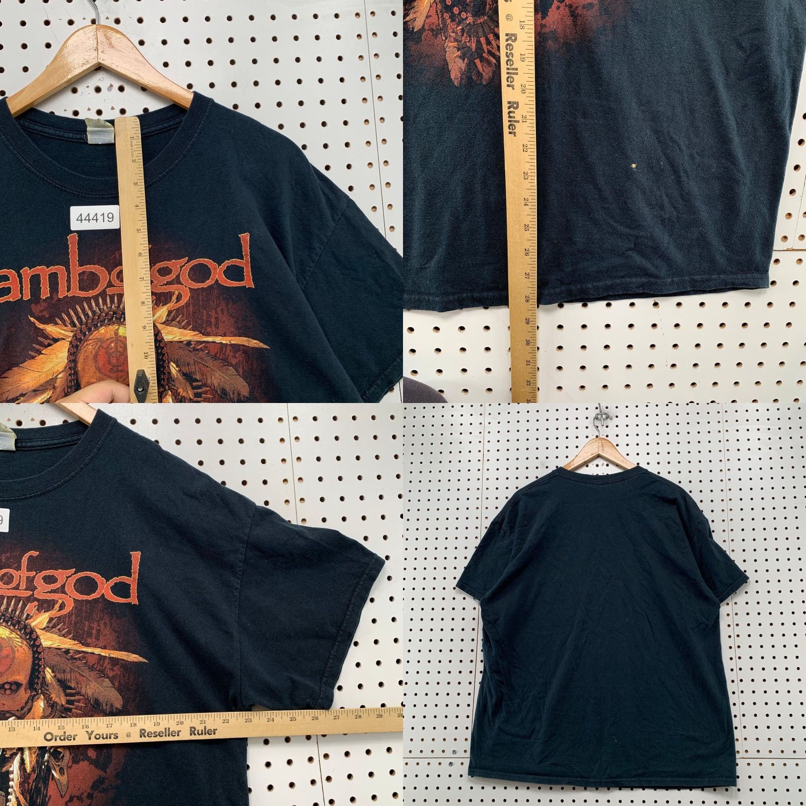 Gildan Lamb Of God T Shirt Mens XL Black Heavy Metal Rock Skull Goth TEE Size US XL / EU 56 / 4 - 8 Thumbnail