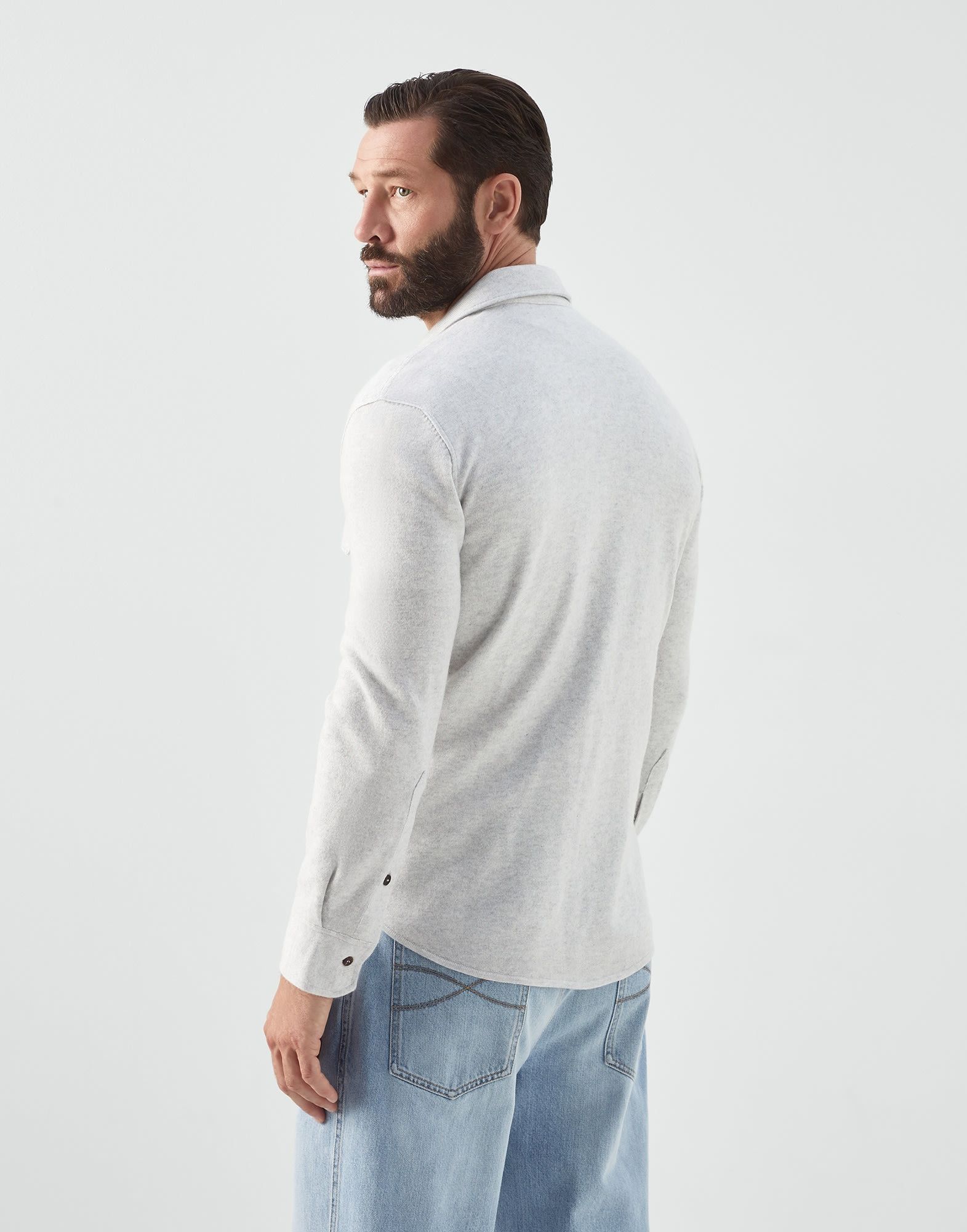 Brunello Cucinelli o1w1db10924 Polo Sweater in Open White Size US XL / EU 56 / 4 - 2 Thumbnail