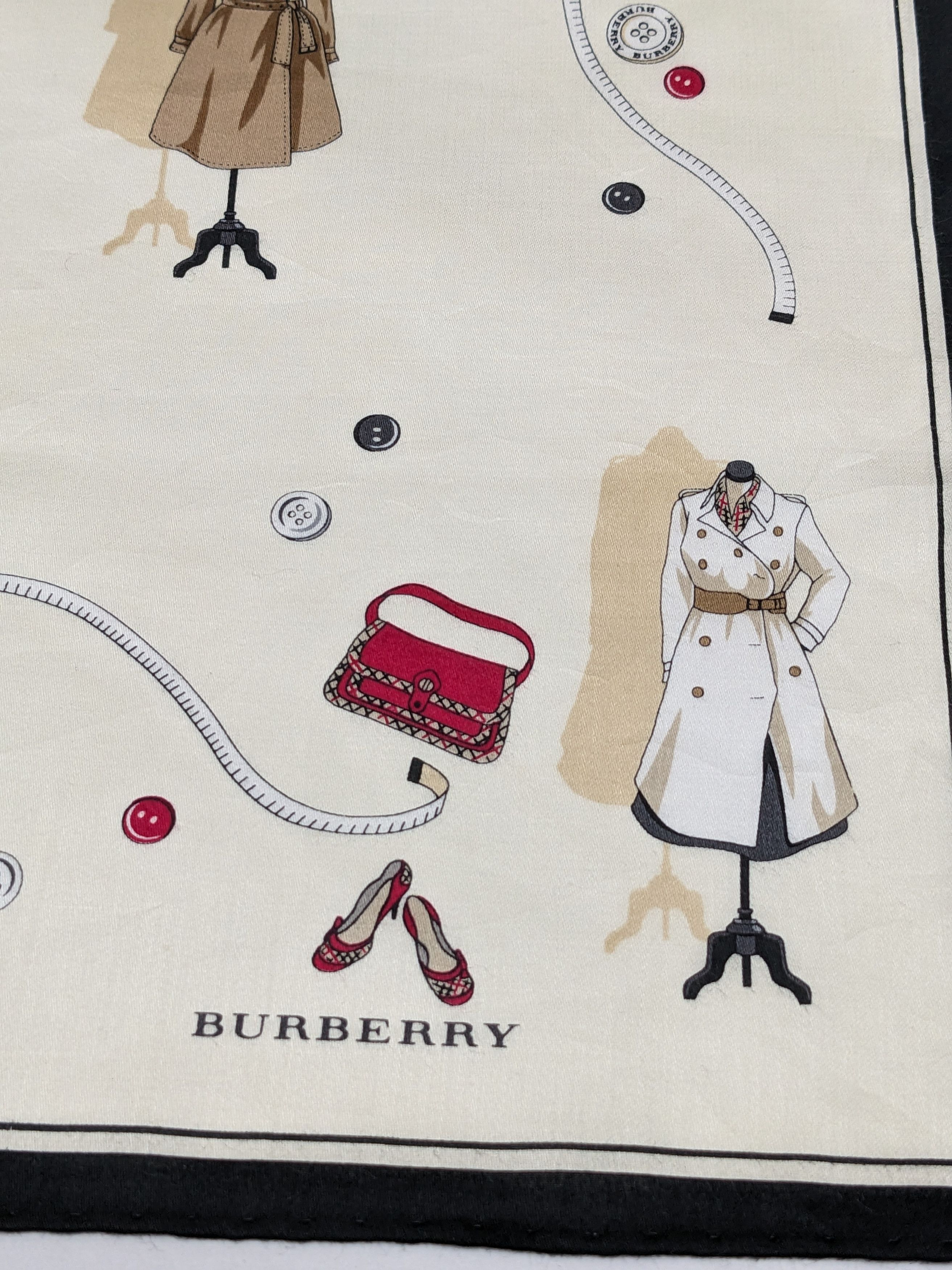 Burberry BURBERRY Beige Illustrated Trench Coat Handkerchief Size ONE SIZE - 2 Thumbnail
