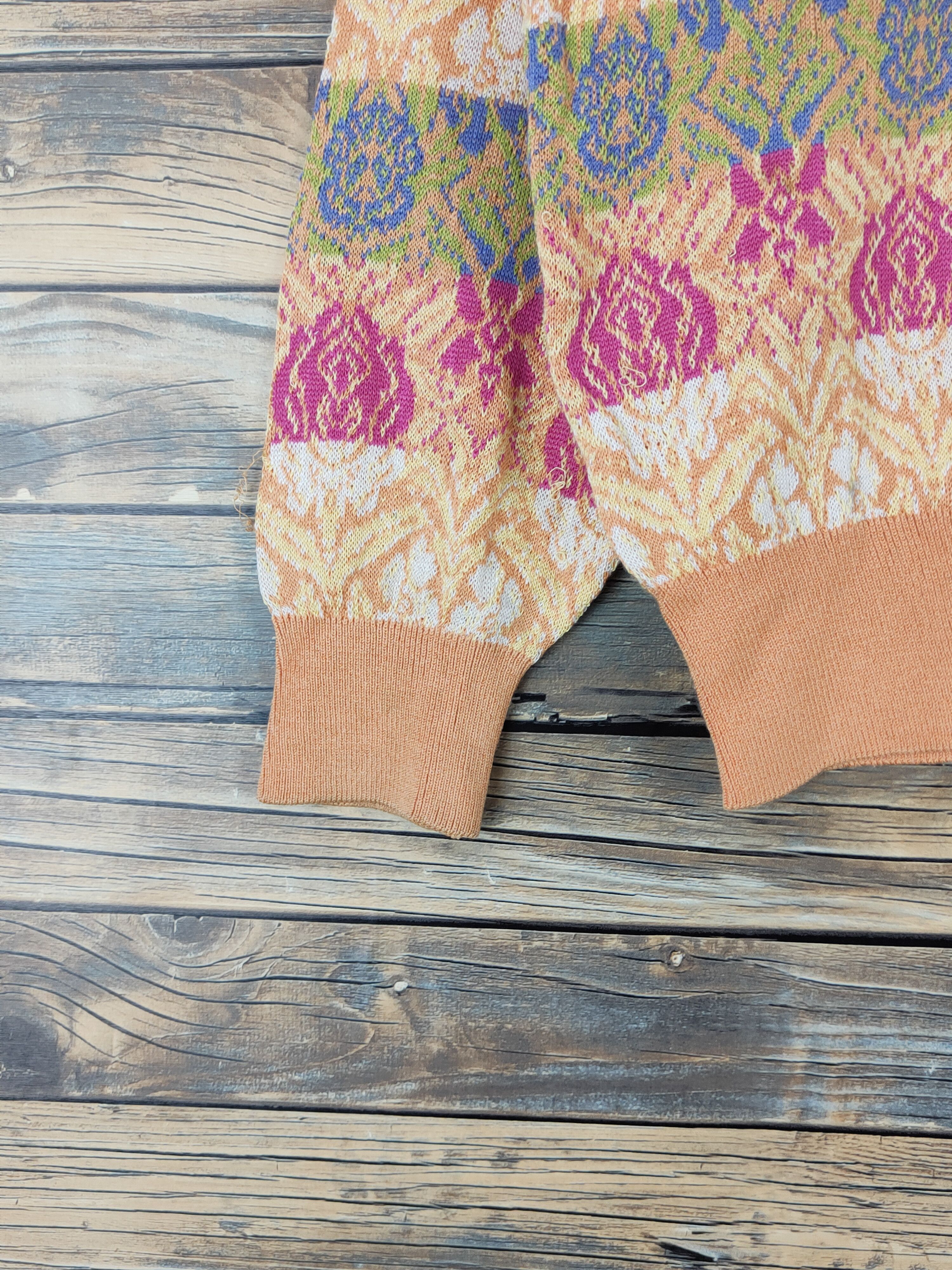 Homespun Knitwear × Japanese Brand Madam Puel Orange Knitwear Cardigan #W1433 Size M / US 6-8 / IT 42-44 - 4 Thumbnail