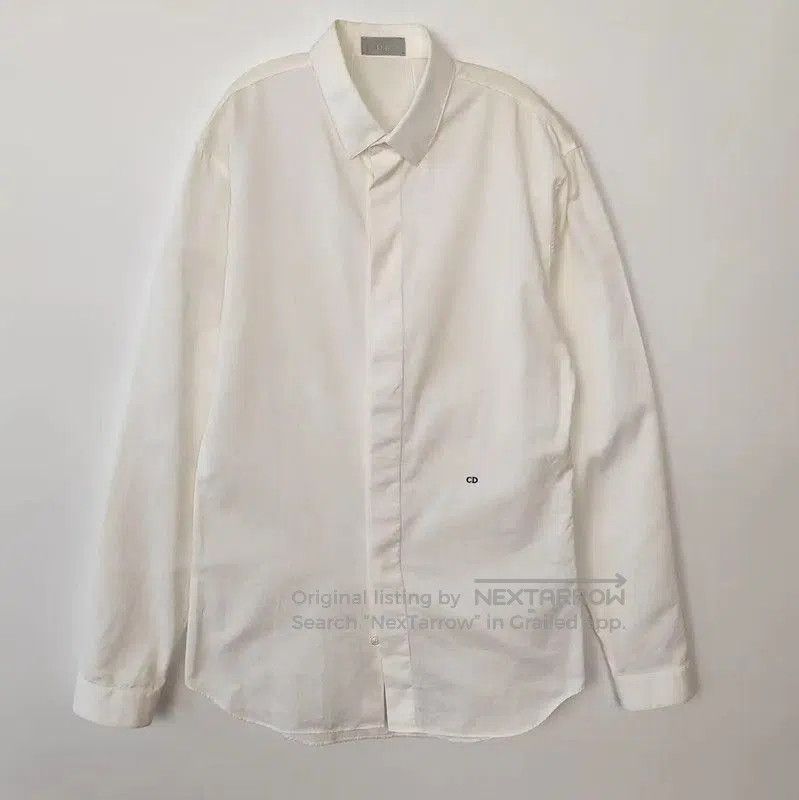 Dior Dior White Cotton Long Sleeve Men's Shirt . Size US S / EU 44-46 / 1 - 1 Thumbnail
