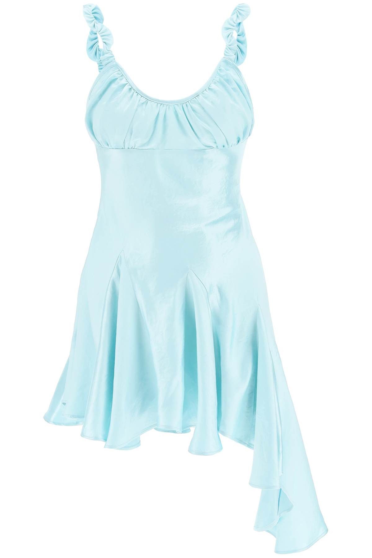 image of Collina Strada 'ivy' Asymmetric Satin Dress in Celadon, Women's (Size XS)