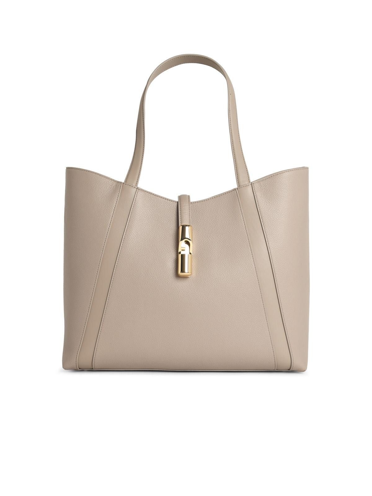 Furla FURLA 'Shopping Goccia' Linen Leather Bag Size ONE SIZE - 1 Thumbnail