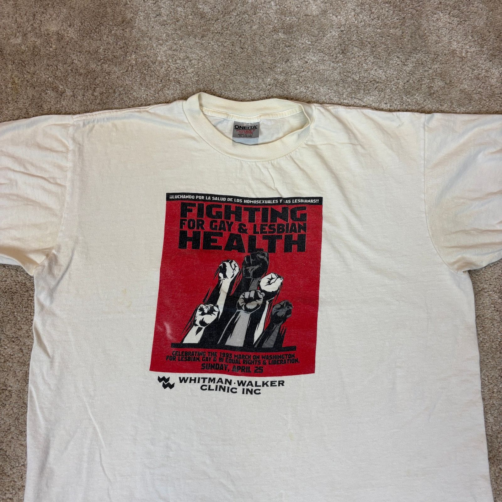 Vintage Vintage Rare 1993 Gay Pride Movement T Shirt LGBTQ Queer XL Size US XL / EU 56 / 4 - 3 Thumbnail
