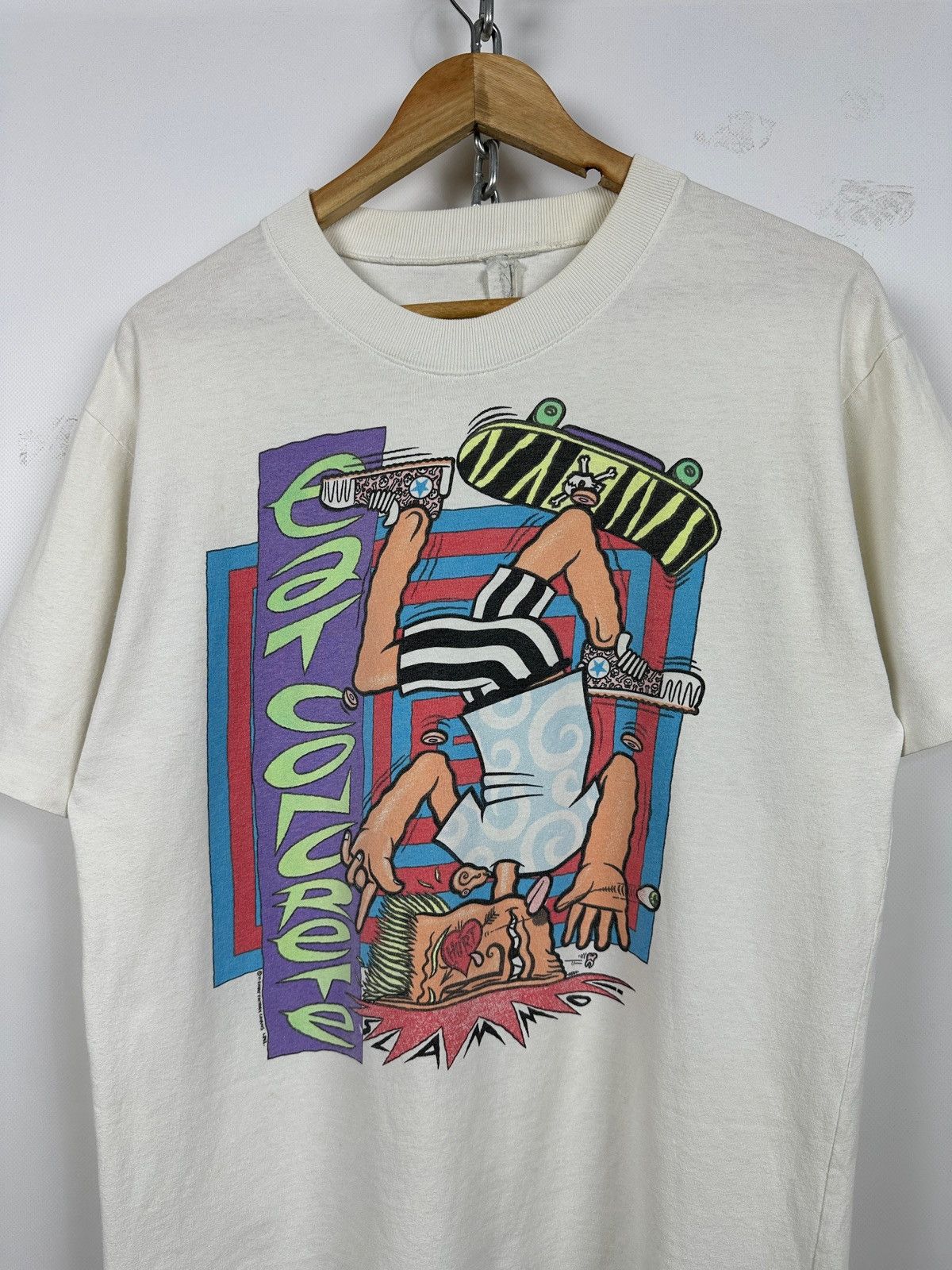 Vintage 1992 Vintage Eat Concrete Cairns Skate Single Stitch T-Shirt Size US M / EU 48-50 / 2 - 1 Thumbnail