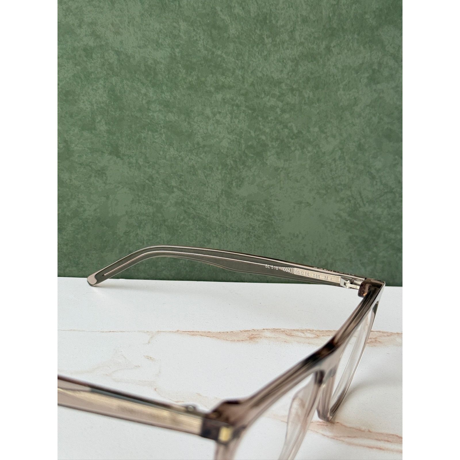 Saint Laurent Paris NEW Saint Laurent SL518 Transparent Beige Eyeglasses Frames Size ONE SIZE - 8 Thumbnail