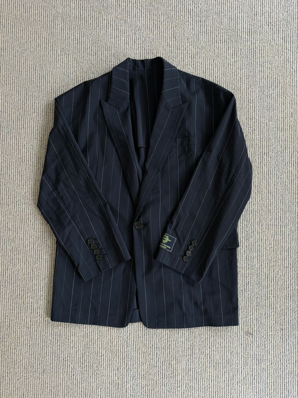 Juun.J SS19 Oversized Navy Pinstripe Blazer Size 36R - 1 Thumbnail