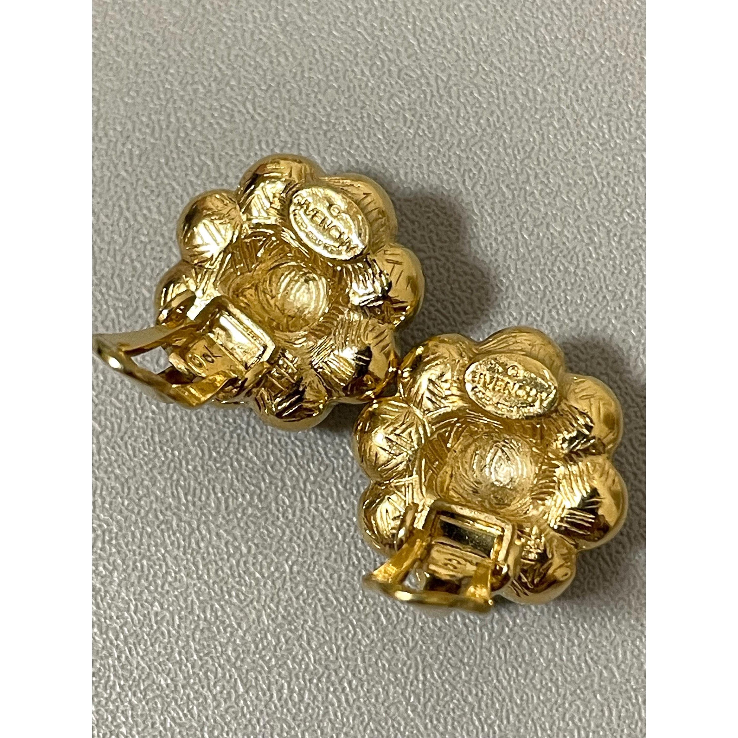 Givenchy Vintage Givenchy golden flower earrings with faux pearls Size ONE SIZE - 8 Thumbnail