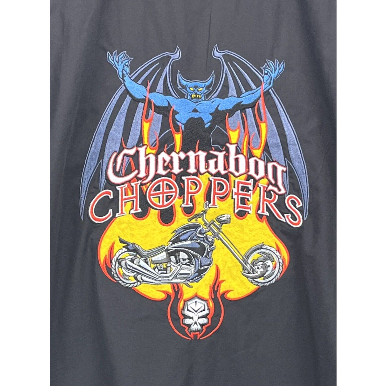 Disney VINTAGE Disney Chernabog Choppers Button-Up Shirt XXL Black & Gray 90s Retro Rockabilly Mens Size US XXL / EU 58 / 5 - 4 Thumbnail