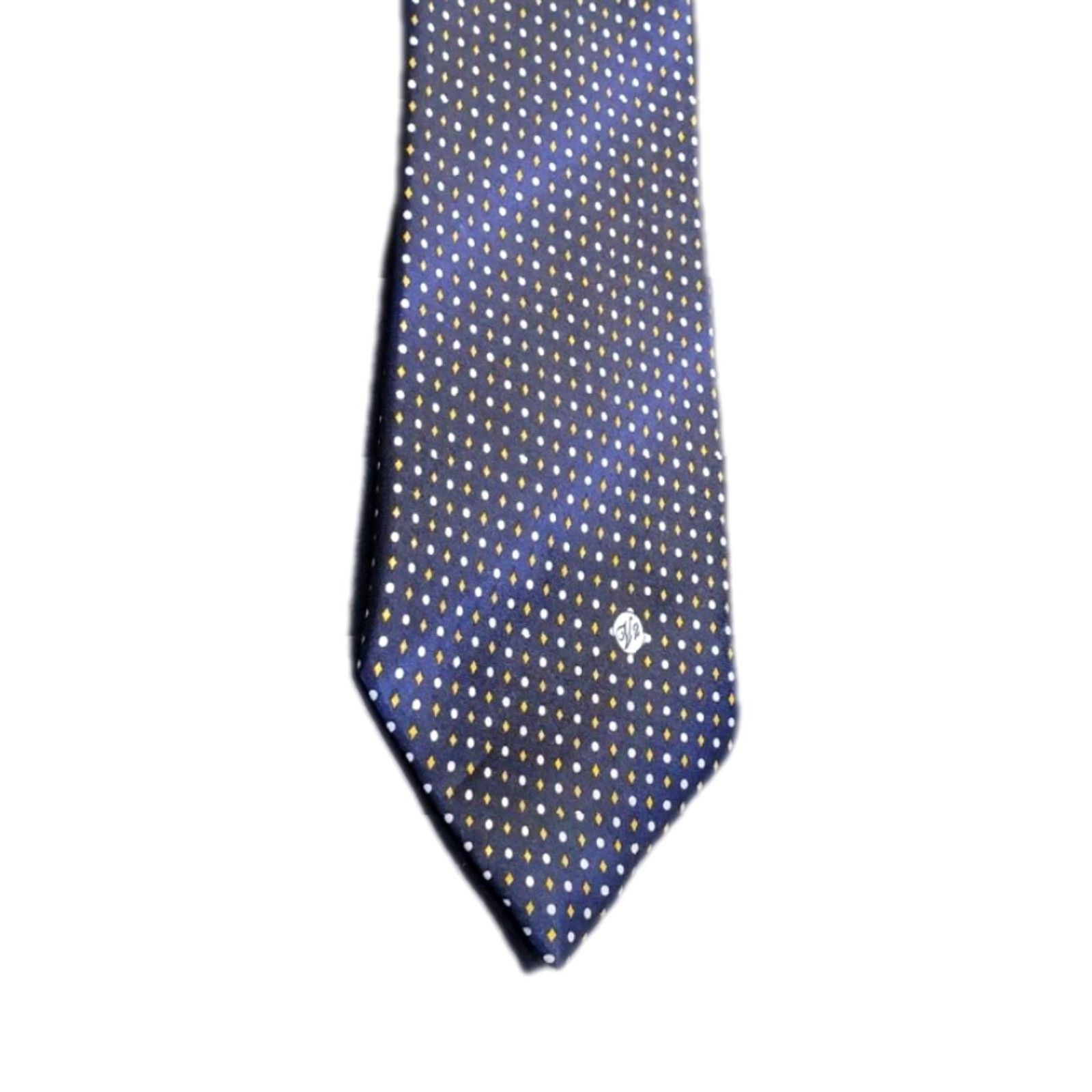 Versace VINTAGE Gianni Versace Men’s Silk Neck Tie Black Diamond Dots Wedding Classic 59.5" Size ONE SIZE - 3 Thumbnail