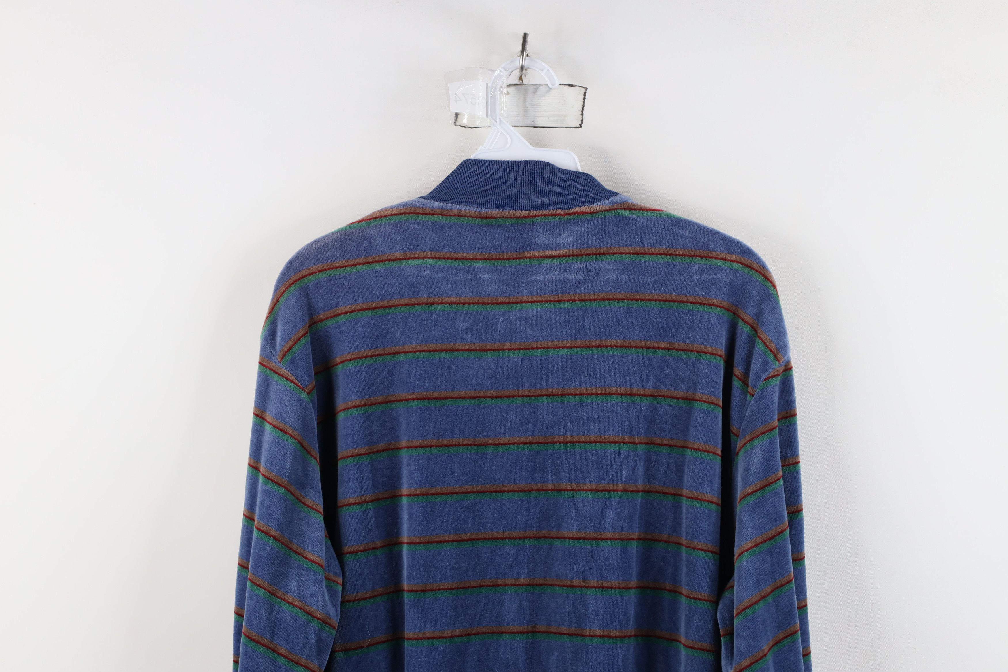 Vintage Vintage 70s Streetwear Velour Pullover Henley Sweater Size US L / EU 52-54 / 3 - 12 Thumbnail