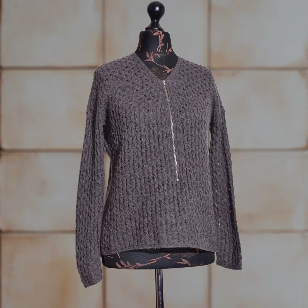 The Kooples The Kooples Cardigan Jumper Grey Women's M Wool Alpaca Cashmere V-Neck Knit Top Modern 90s? Size M / US 6-8 / IT 42-44 - 1 Thumbnail