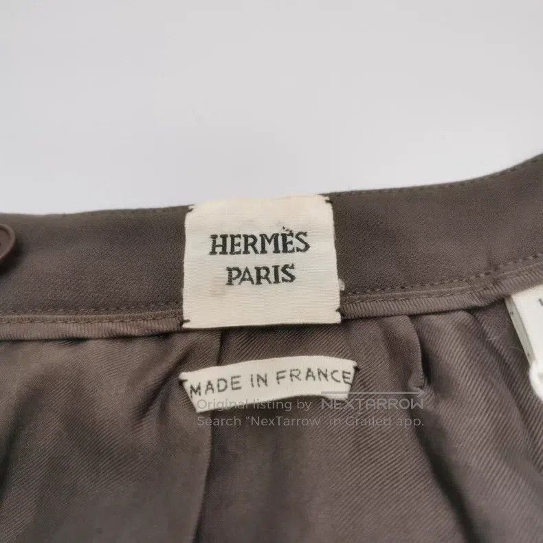 Hermes Hermes Wool Solid Color Pleated Zip Skirt Size 27" / US 4 / IT 40 - 4 Thumbnail