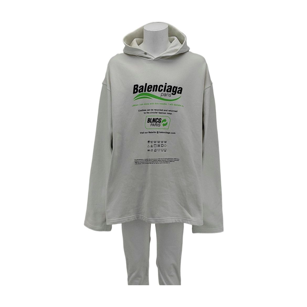 Balenciaga Balenciaga Paris Print Hoodie Gray Size M Size US M / EU 48-50 / 2 - 1 Thumbnail