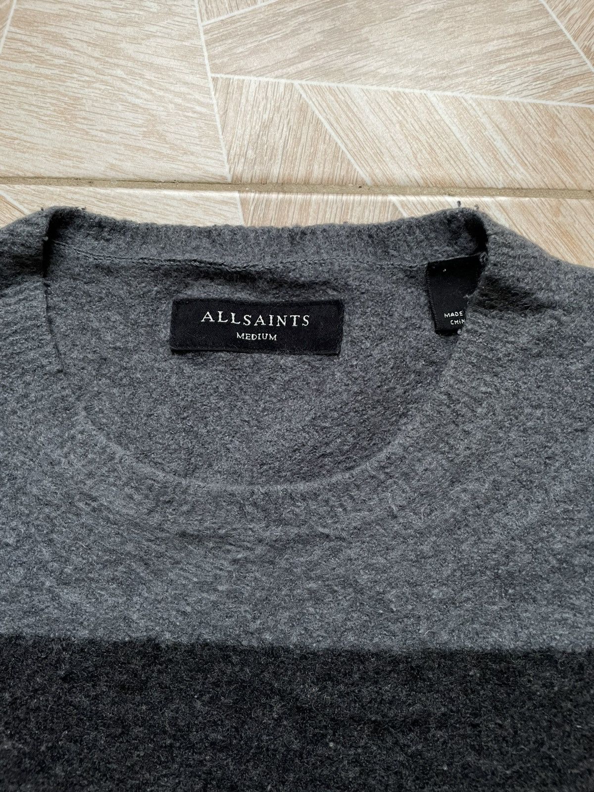 Allsaints All Saints Lobke Wool Knitted Sweater Ramskull Logo M Gray Size US M / EU 48-50 / 2 - 7 Thumbnail