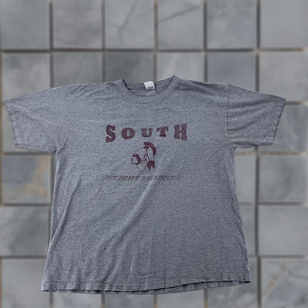 Anvil VINTAGE Toms River New Jersey South Weight Training Shirt XL Heather Gray Tee Gym Mens Size US XL / EU 56 / 4 - 1 Thumbnail