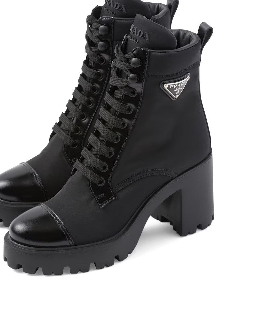 Prada o1B3y1r0526 Leather and Re-Nylon Boots in Black Size US 6 / IT 36 - 5 Thumbnail