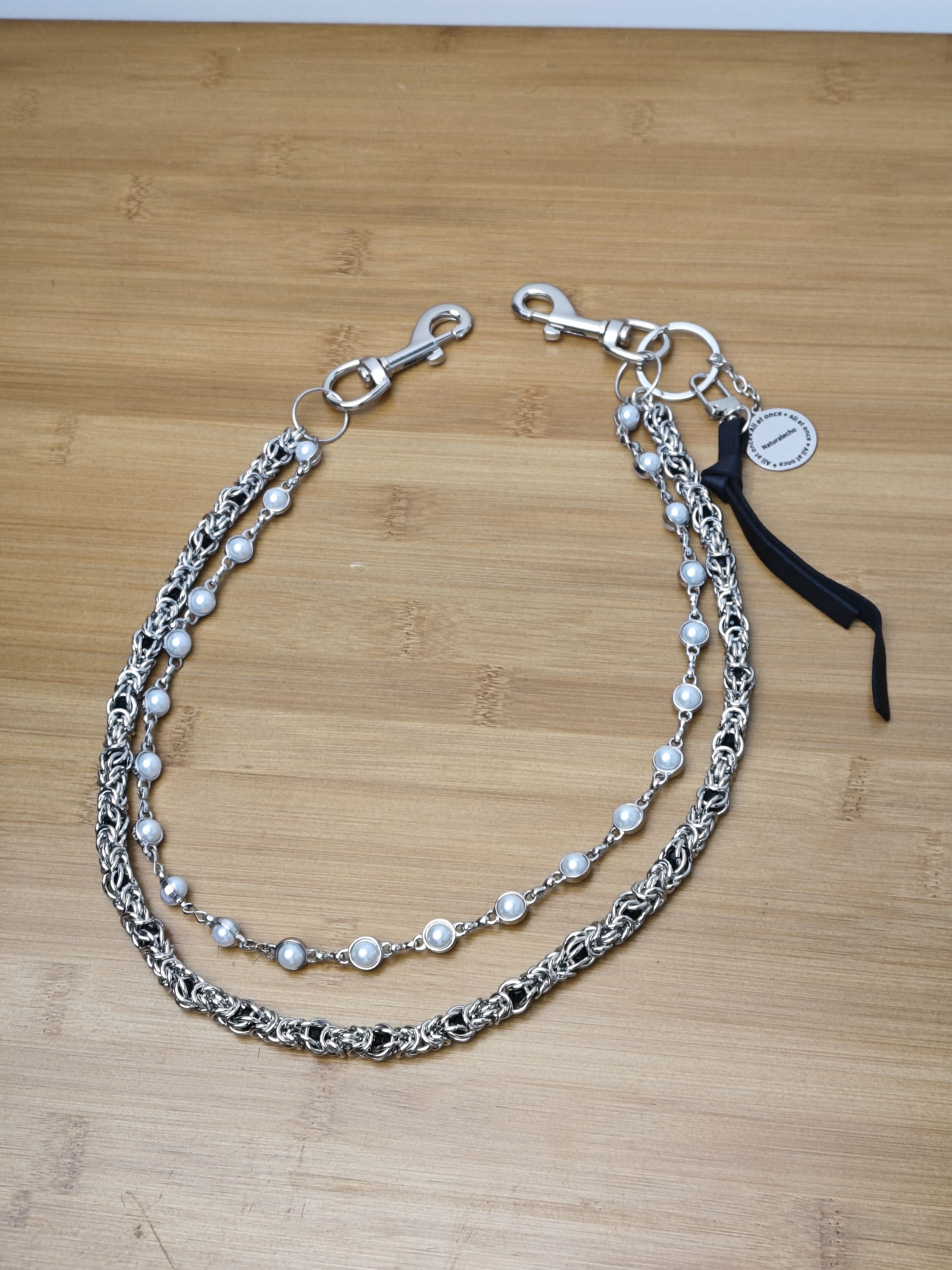 Jewelry Retro Concise Bilayer Clamp Beads Chain Keychain Pants Size ONE SIZE - 1 Thumbnail