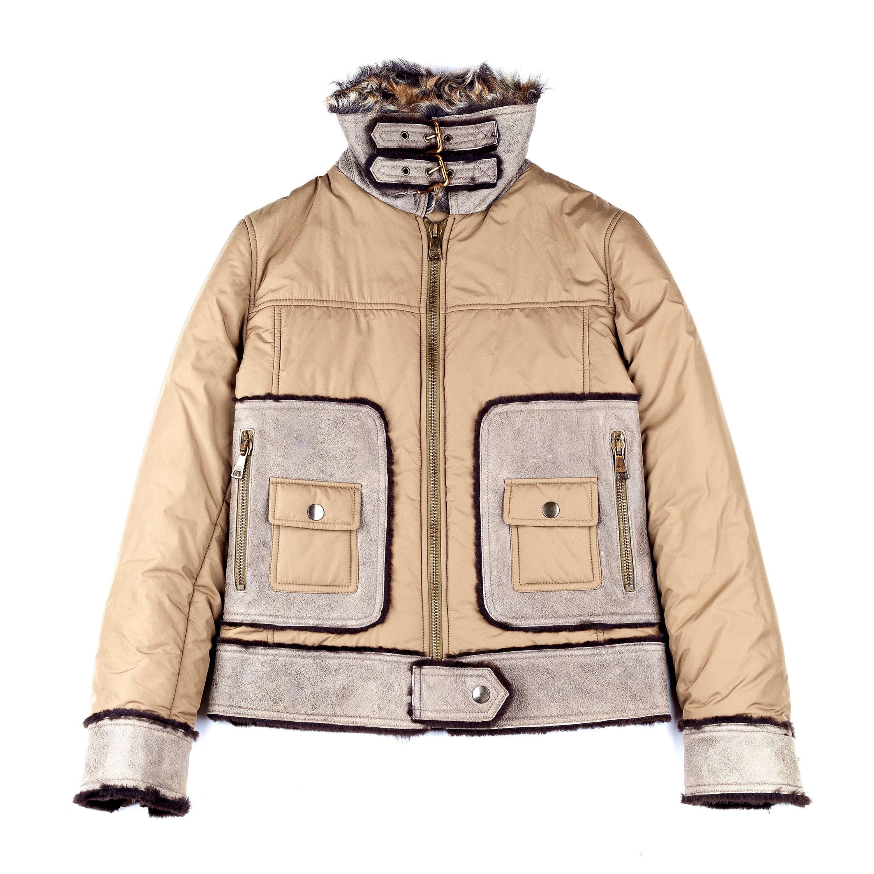 Dolce & Gabbana Dolce & Gabbana Brown Fur Lambskin Vintage Jacket (M) Size US M / EU 48-50 / 2 - 2 Thumbnail