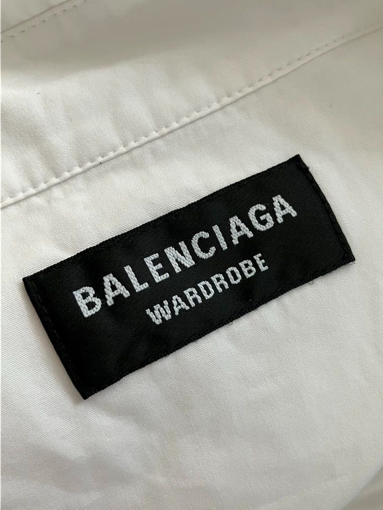 Balenciaga Balenciaga White Long Sleeve Shirt Chest Pocket Logo Embro Size US XXS / EU 40 - 6 Thumbnail