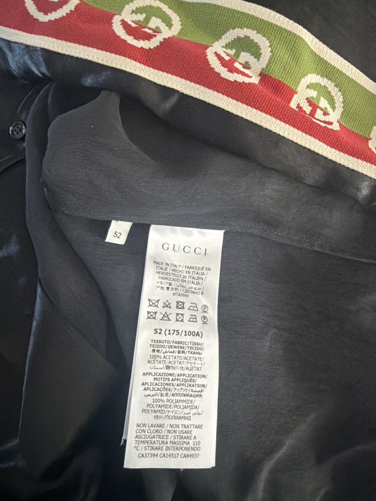 Gucci Gucci Black Satin Bowling Shirt Size US L / EU 52-54 / 3 - 4 Thumbnail