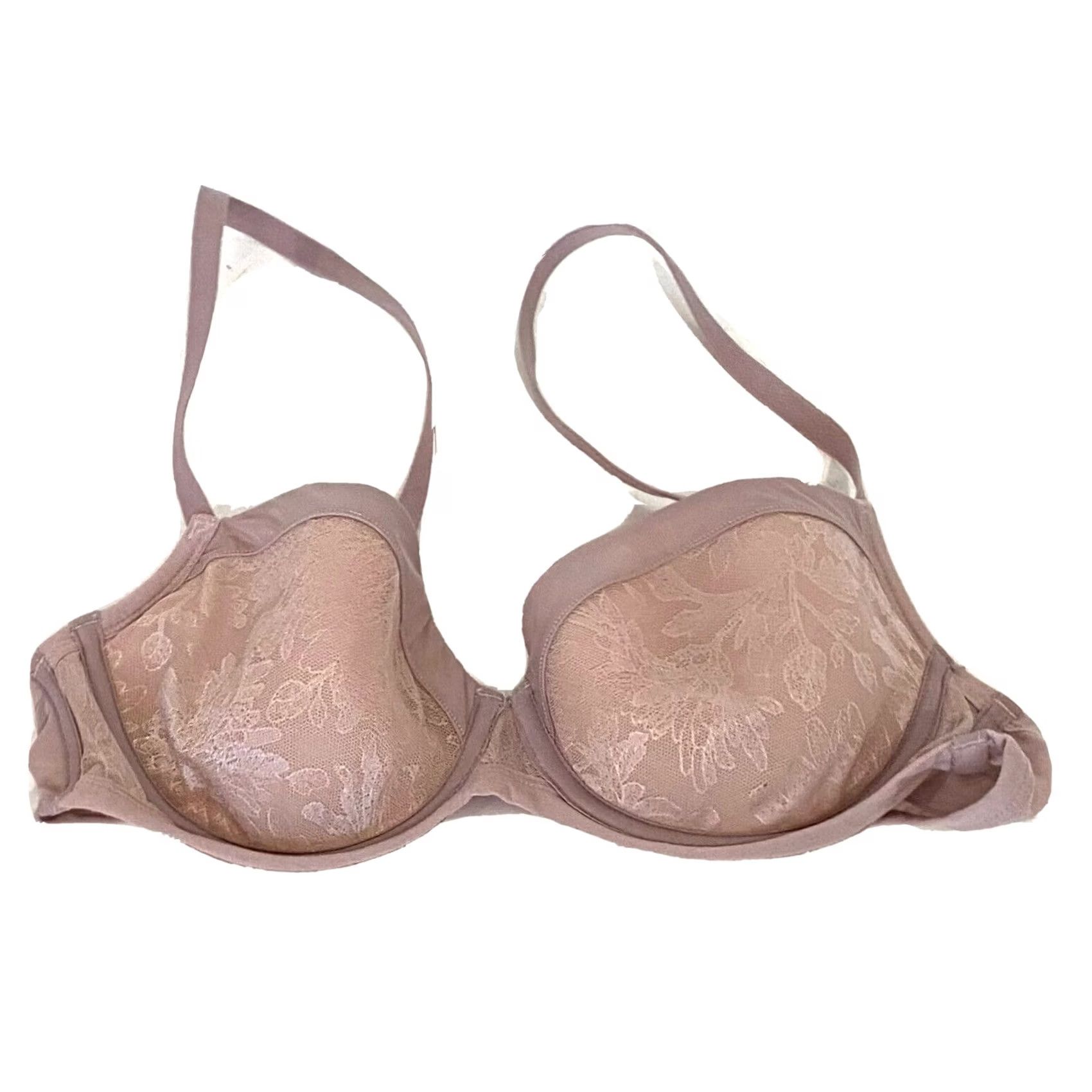 Vintage Soma Lightest Lift Demi Bra 36B Pink Lace Underwire (T-Shirt Bra) Womens Size ONE SIZE - 2 Thumbnail