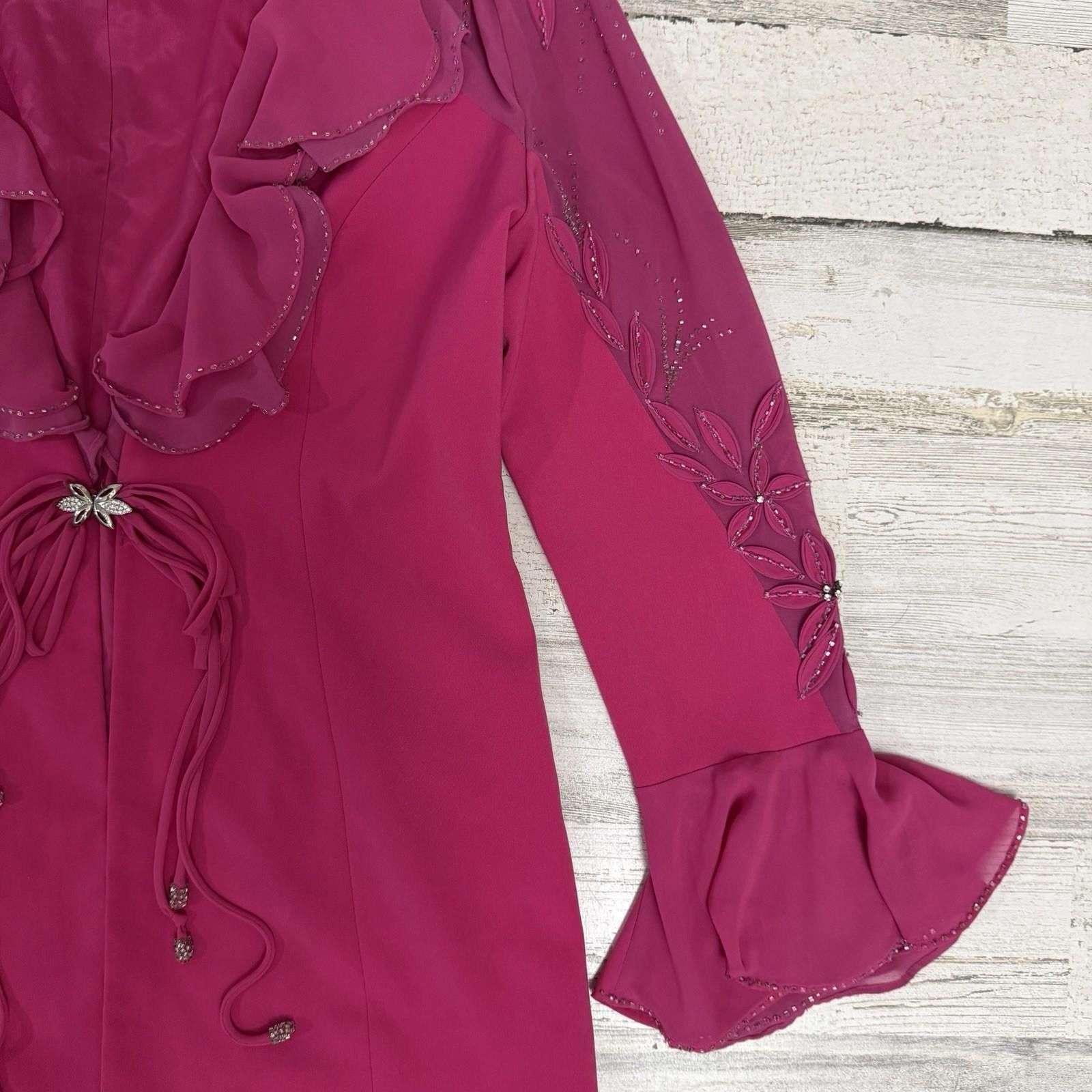 Designer Louise Ricci Fairy Beaded Ruffle Top Size L / US 10 / IT 46 - 2 Thumbnail