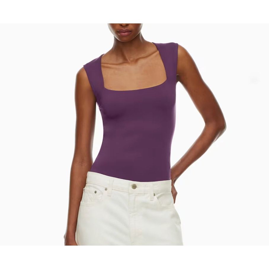 Aritzia NEW Aritzia Contour Esteem Square Neck Bodysuit Top Purple M Size M / US 6-8 / IT 42-44 - 4 Thumbnail