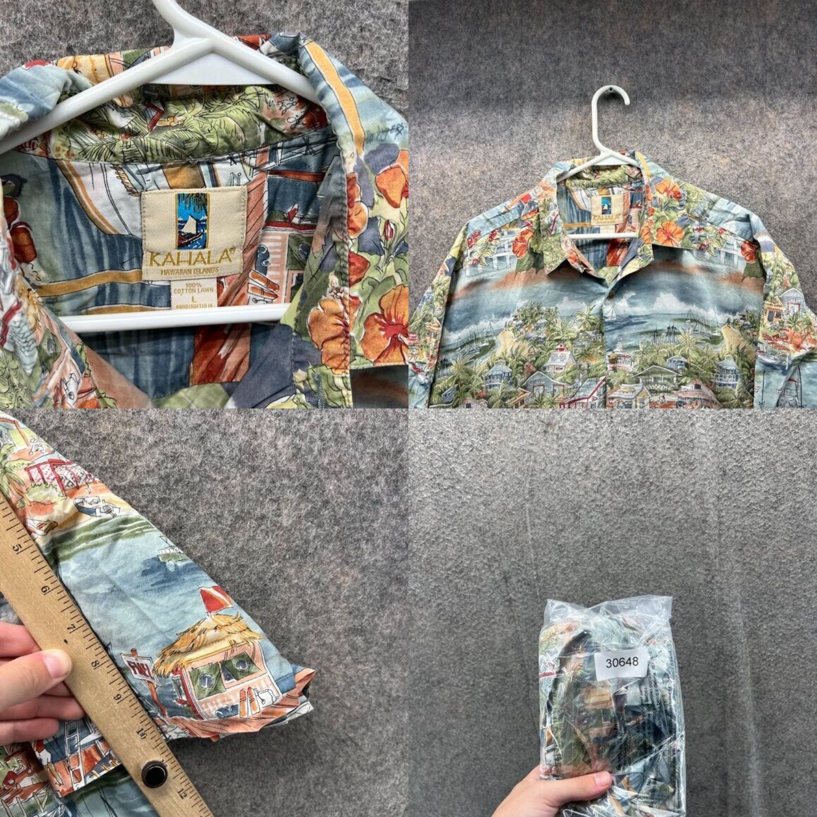 ALOHAS VINTAGE Kahala Shirt Mens Large Blue Button-Down Hawaiian Lawn AOP Aloha Beach Kahala Shirt Mens Large Blue Button-Down Hawaiian Theme Hawaiian 90s? Size US L / EU 52-54 / 3 - 8 Thumbnail