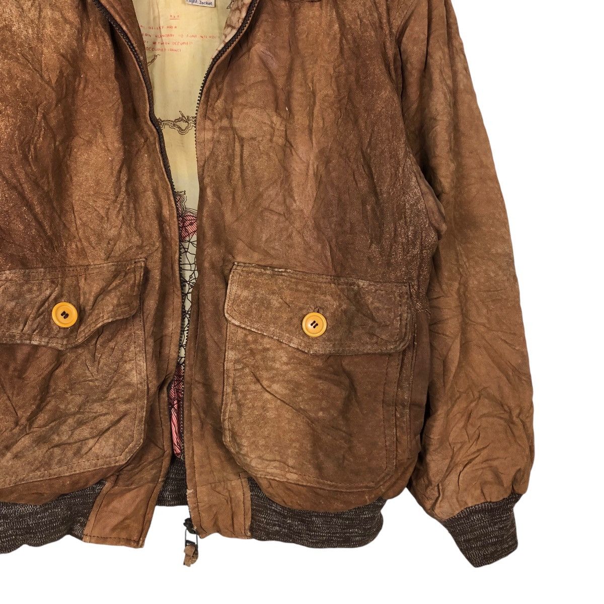 Vintage Vintage Military Type A-2 Flight Jacket Genuine Leather Usa Size US L / EU 52-54 / 3 - 6 Thumbnail
