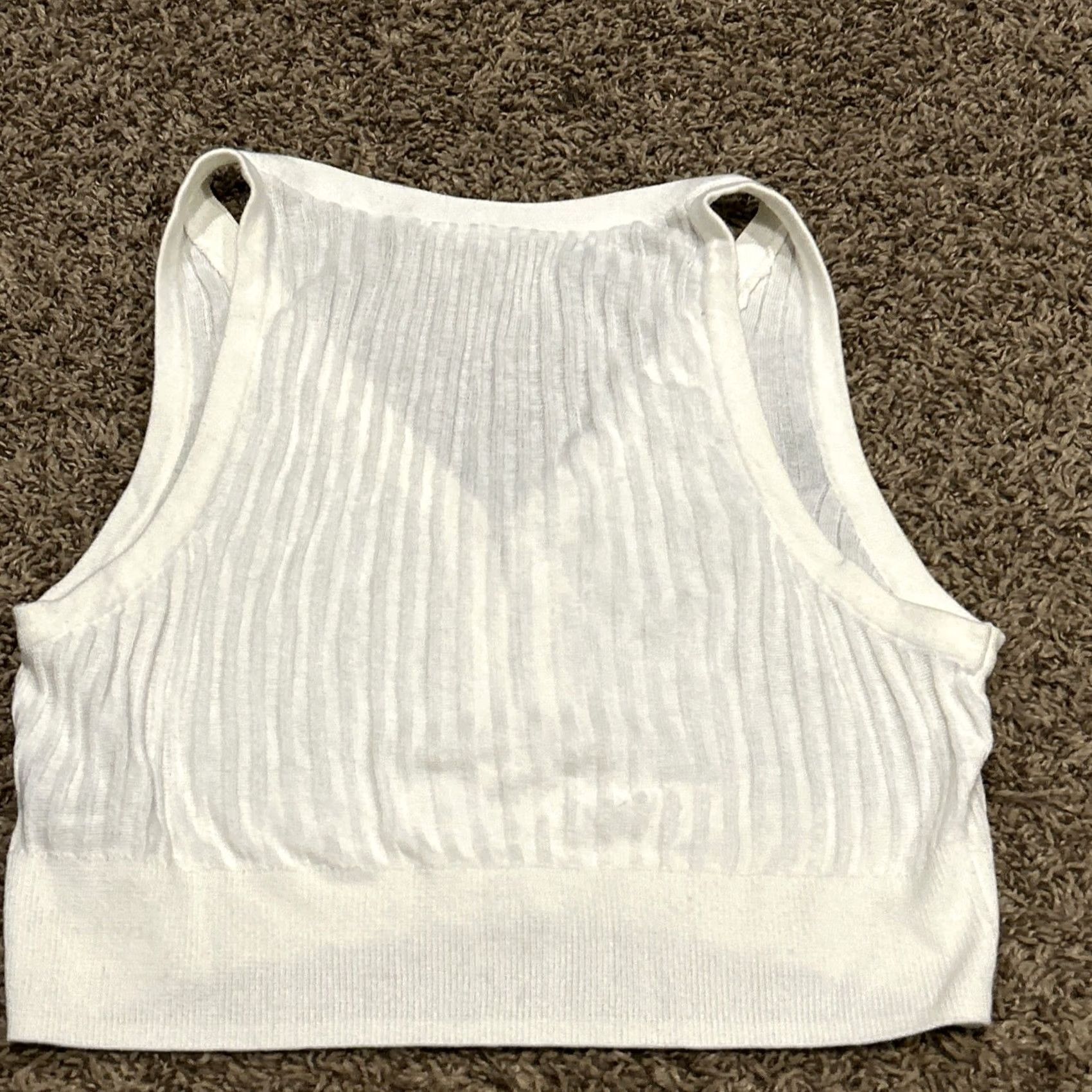 Free People Intimately Free People XS White Cropped Vest - Button Up Size XS / US 0-2 / IT 36-38 - 4 Thumbnail