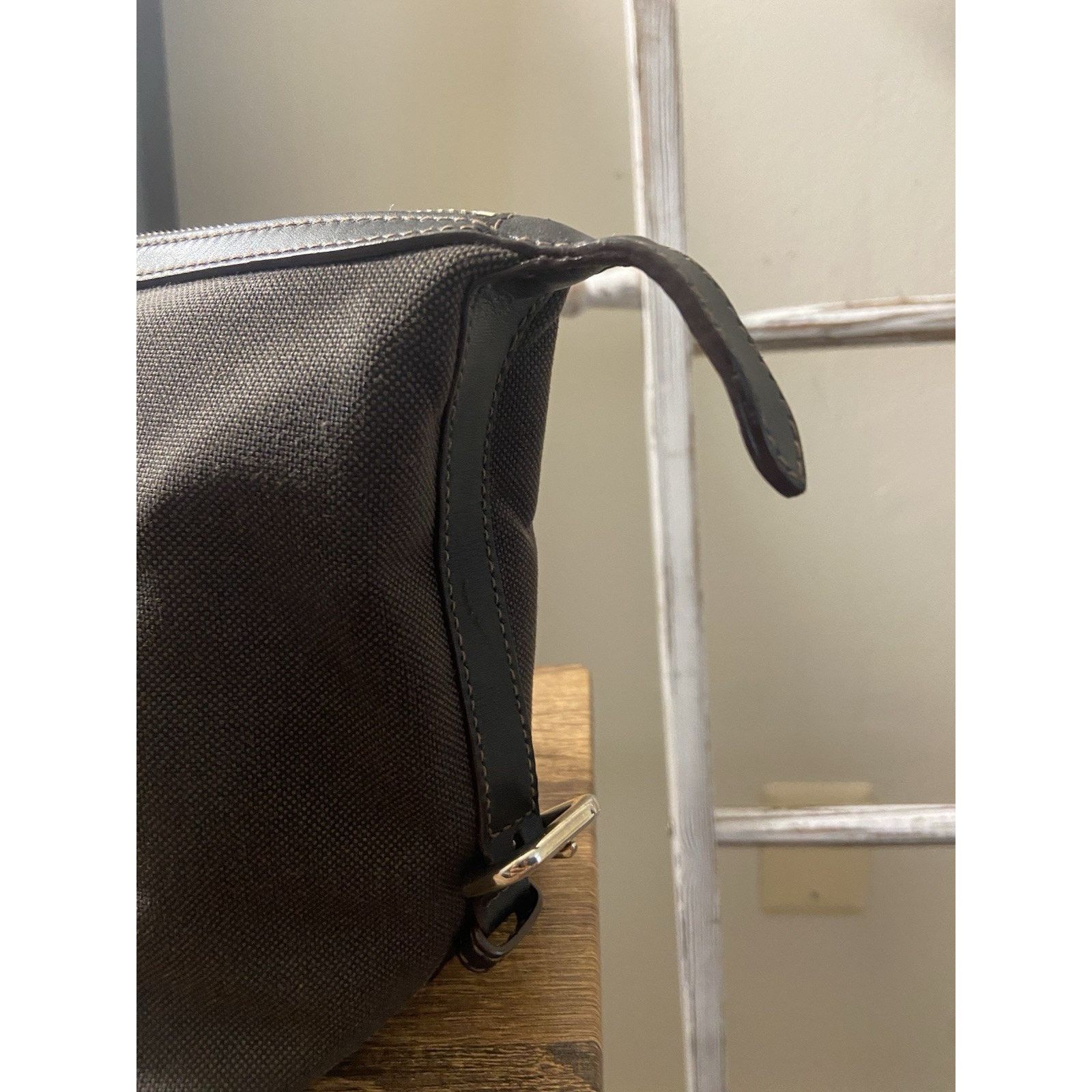 Prada Prada Canapa brown canvas leather buckle clutch pouch bag Size ONE SIZE - 9 Thumbnail