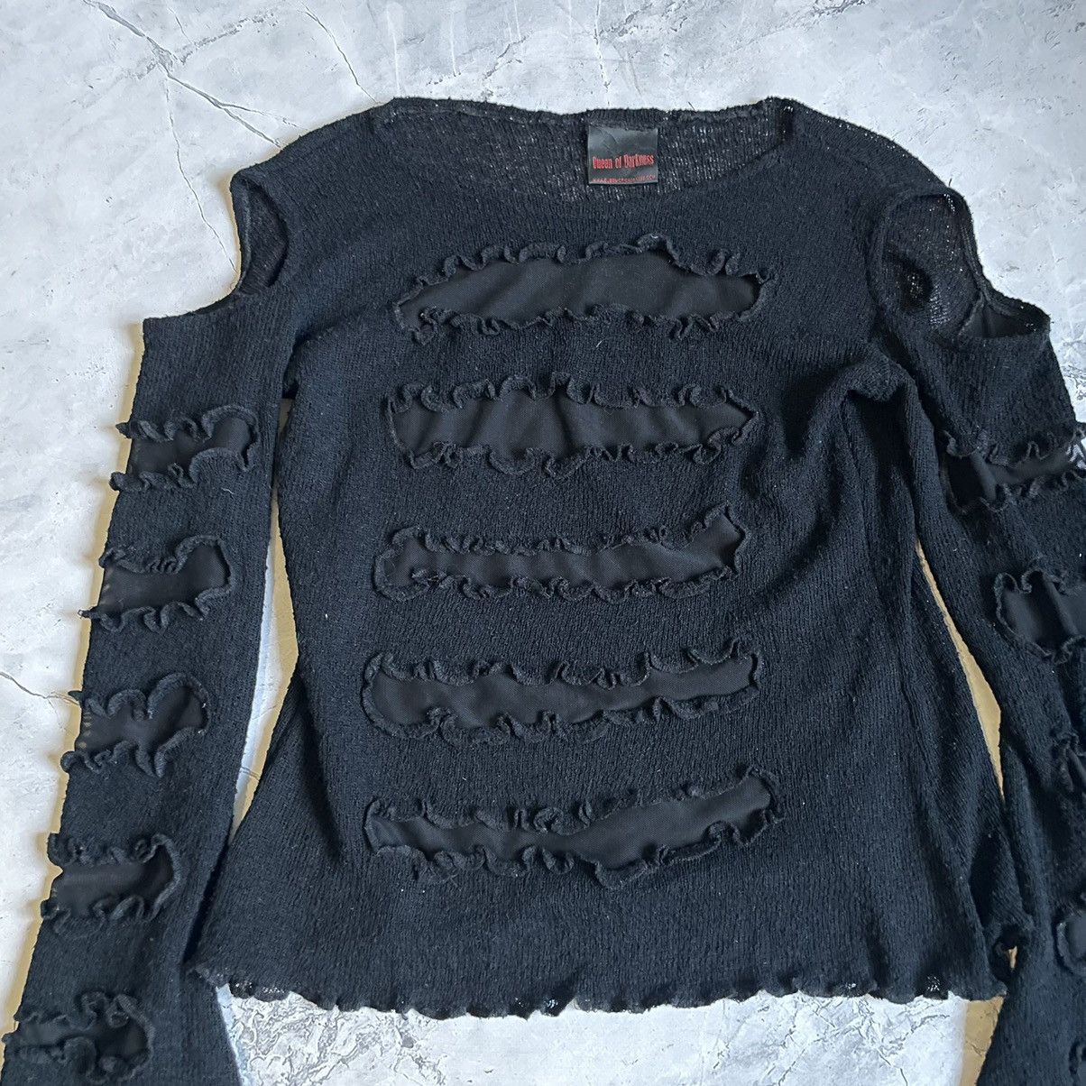Diesel AvantGarde Queen Of Darkness Y2K Mesh Knit Sweater Top Size M / US 6-8 / IT 42-44 - 2 Thumbnail