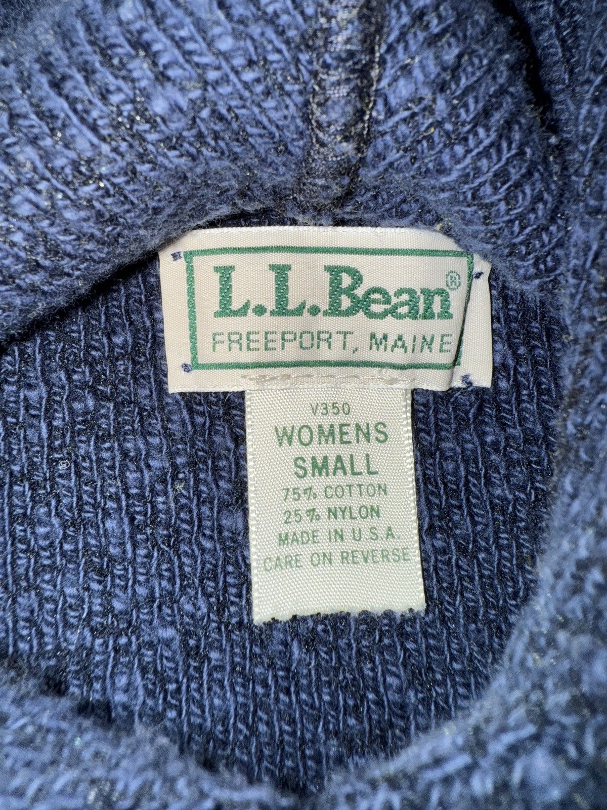 L.L. Bean Vintage 90s L.L. Bean Textured Knit Hooded Sweatshirt Size S / US 4 / IT 40 - 2 Thumbnail