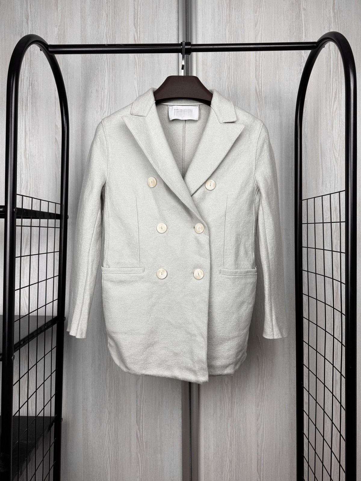 Harris Wharf London Harris Wharf London grey double-breasted wool coat blazer Size S / US 4 / IT 40 - 1 Thumbnail