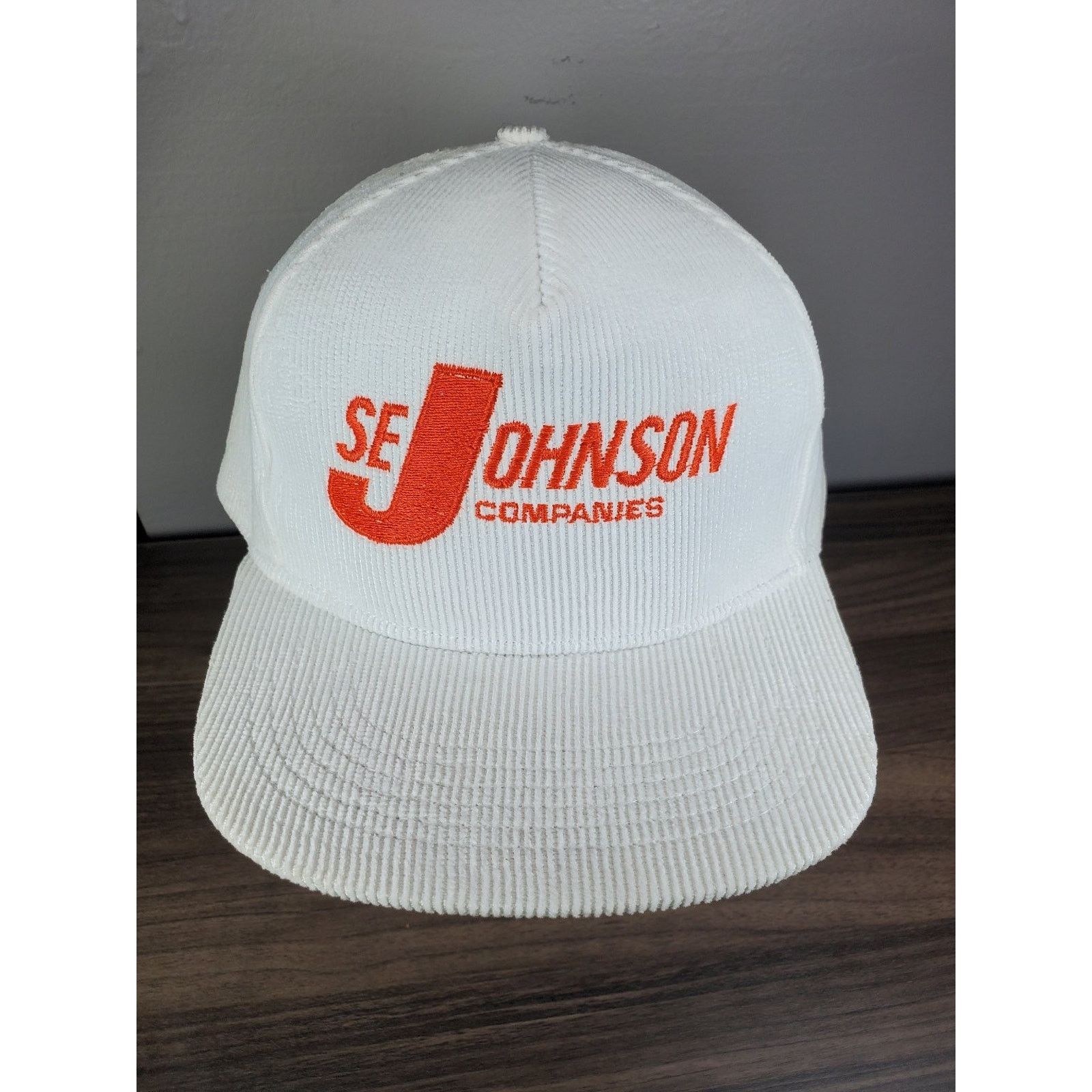 Vintage SE Johnson Companies White Corduroy Trucker Hat Snapback Cap Size ONE SIZE - 2 Thumbnail