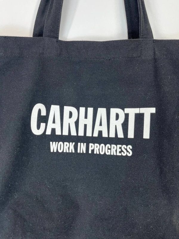 Carhartt Carhartt Wip Logo Tote Bag Black Canvas One Size Unisex Size ONE SIZE - 2 Thumbnail