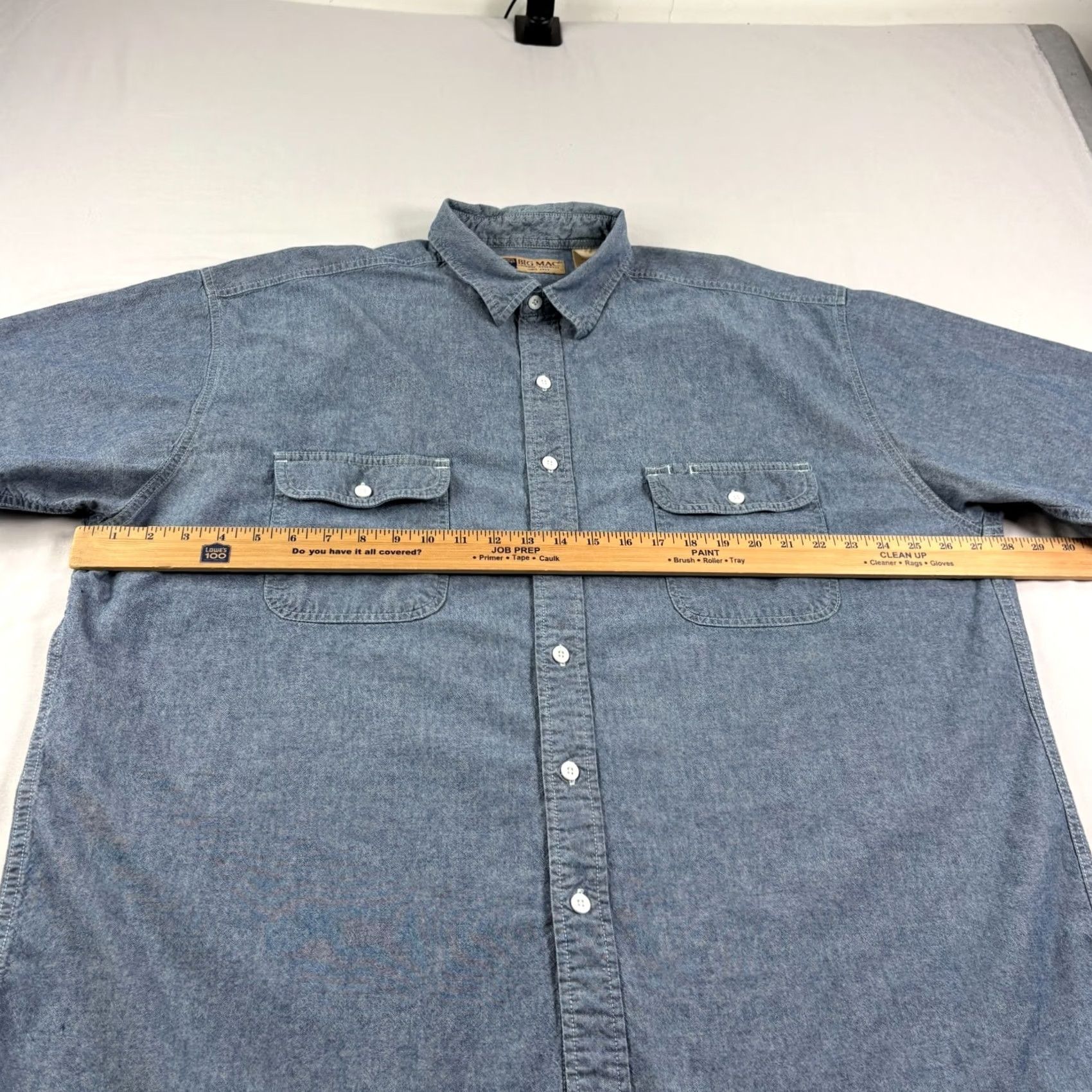 Vintage VINTAGE Big Mac Shirt Mens 2XL Blue Chambray Button-Up Short Sleeve Camp Shirt Mens 2XL Blue Chambray Button-Up Short Sleeve Camp Size US XXL / EU 58 / 5 - 4 Thumbnail