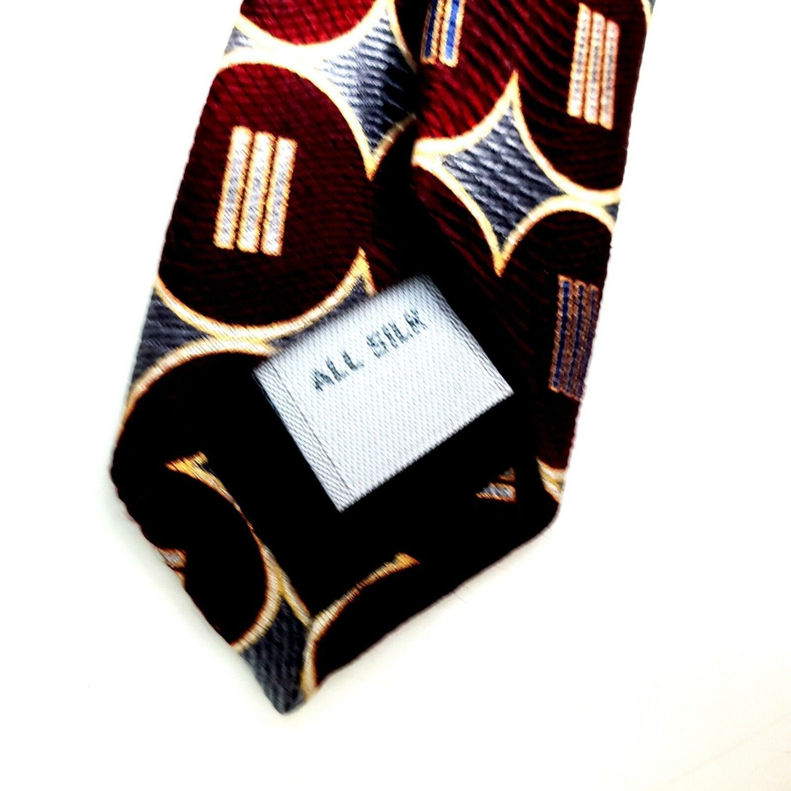 Pierre Cardin Pierre Cardin Silk Tie Red Print Geometric Wide Size ONE SIZE - 4 Thumbnail