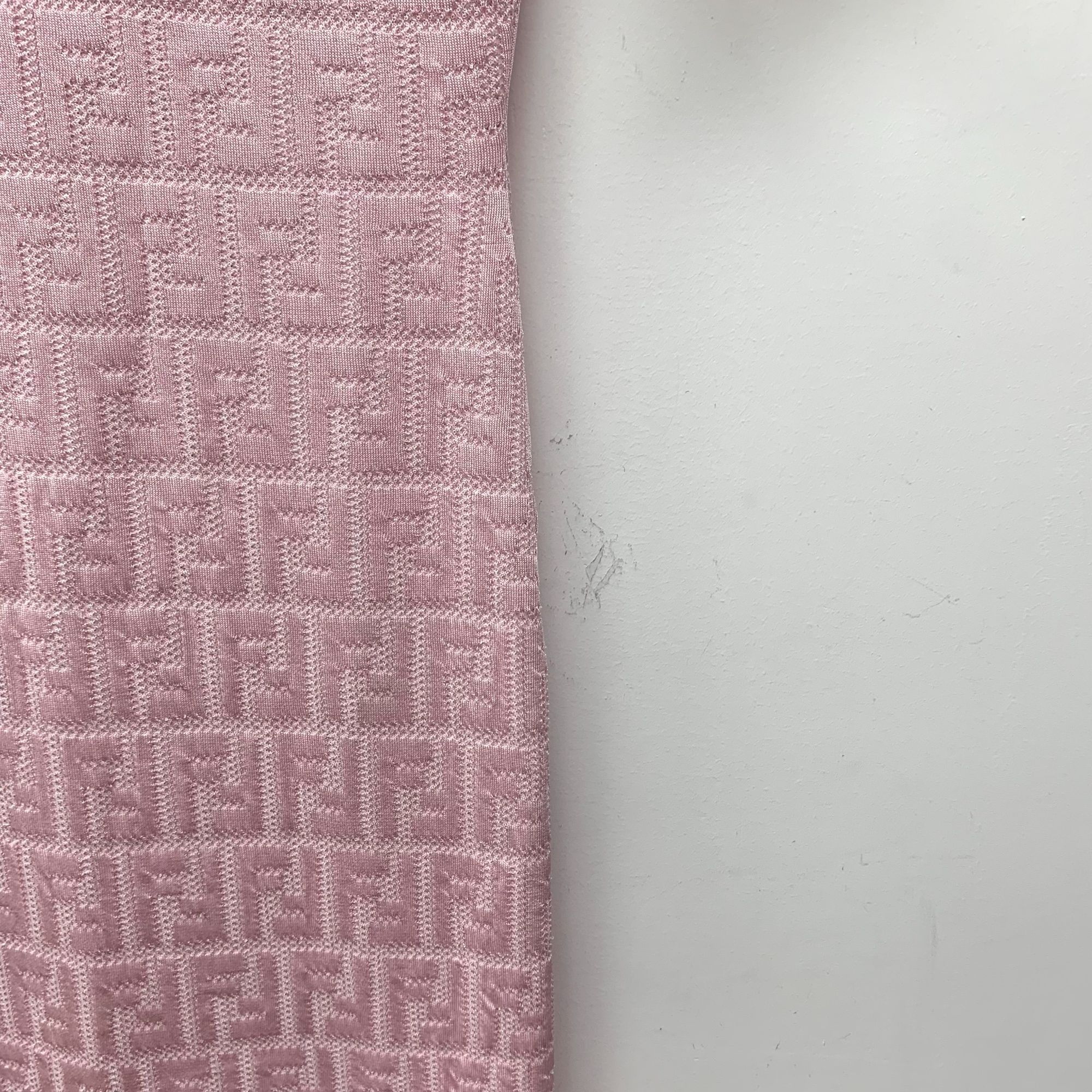 Fendi Fendi Pink Logo Jacquard Cotton Round-Neck Short-Sleeve Knit Size M / US 6-8 / IT 42-44 - 6 Thumbnail
