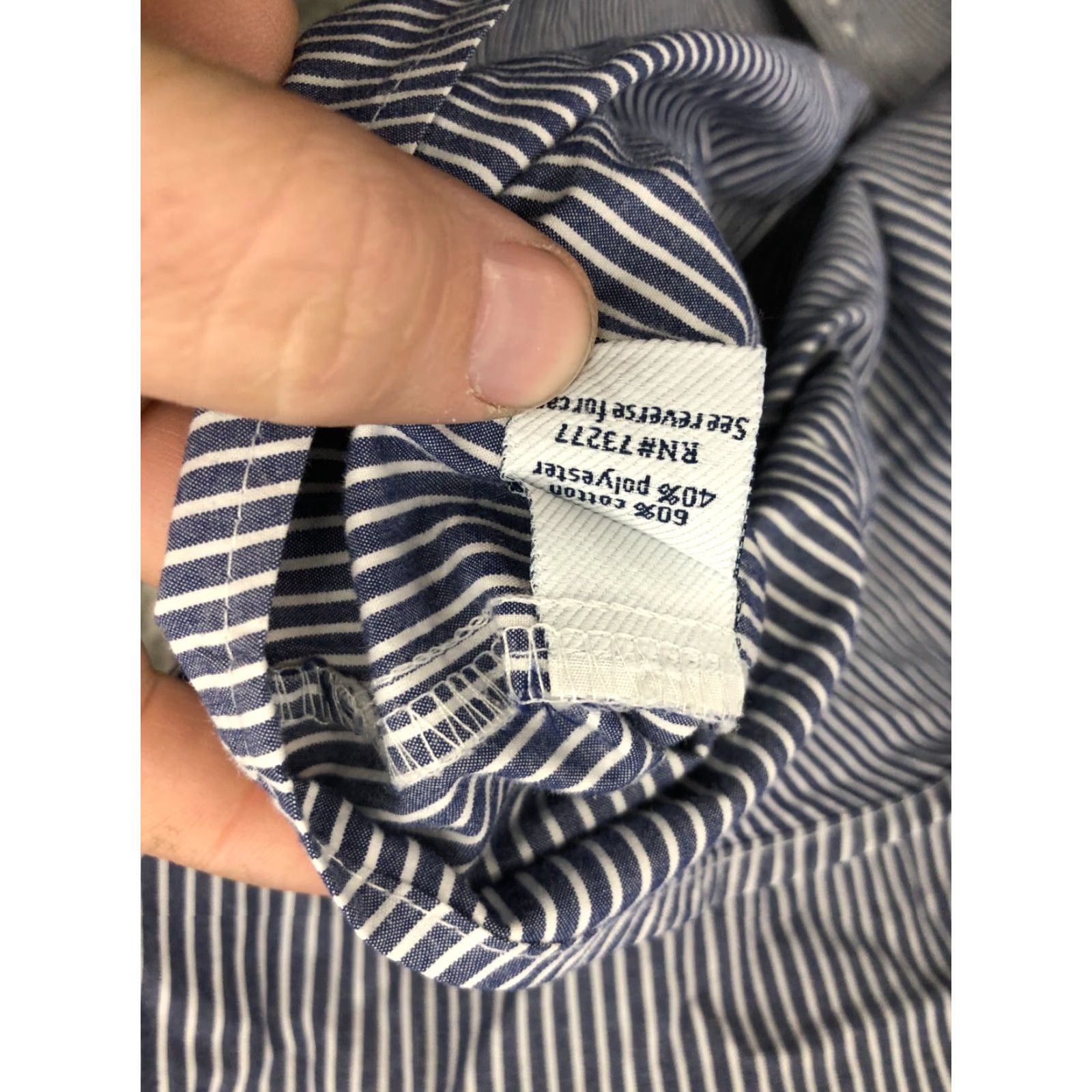 Vintage Goodfellow Shirt Mens L Long Sleeve Button-Down Blue Striped Easy Care Embroidered Logo Size US L / EU 52-54 / 3 - 7 Thumbnail