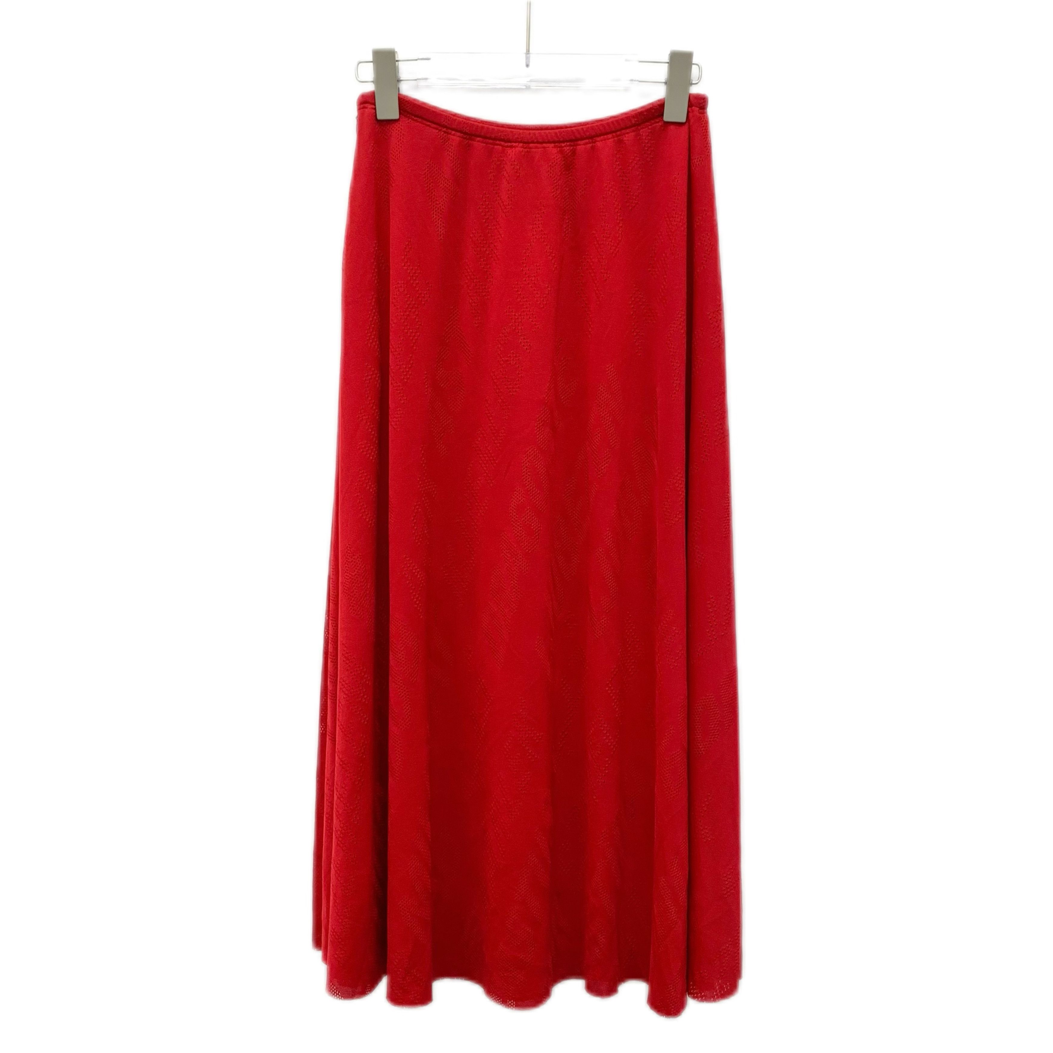 Balenciaga CW0423 Balenciaga Red Maxi Skirt With Textured Pattern Size 26" / US 2 / IT 38 - 2 Thumbnail