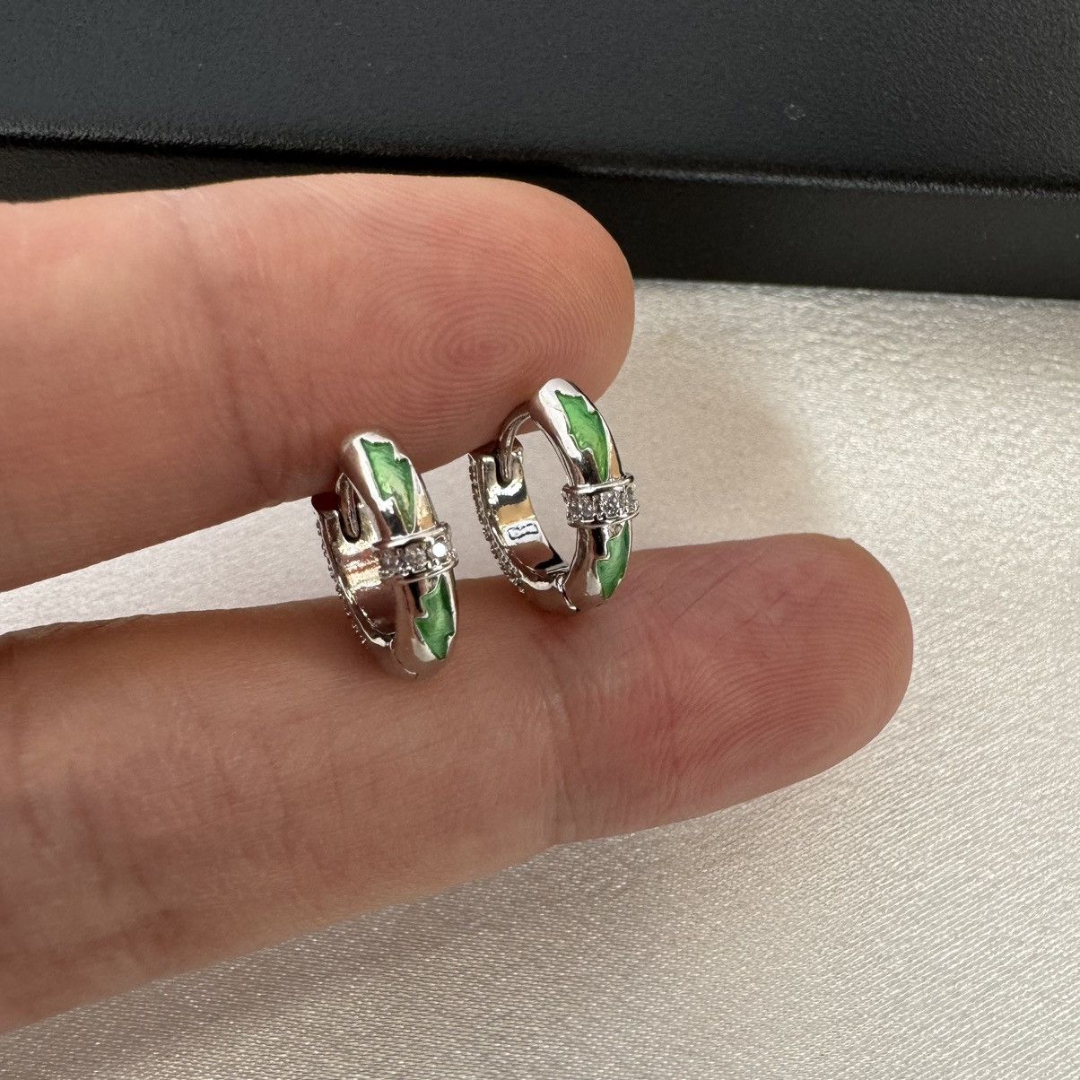 Other 14mm CZ Small Hoop Earrings for Men Women Size ONE SIZE - 1 Thumbnail