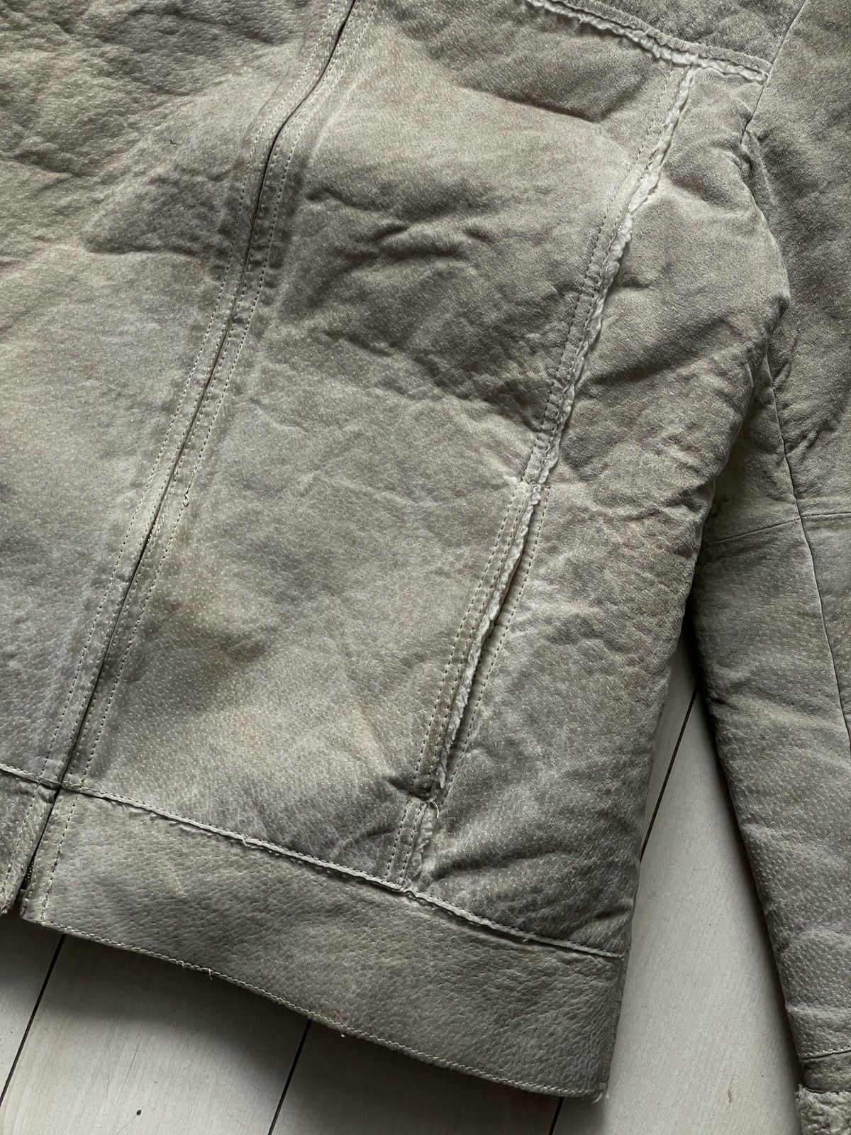 Vintage Beige Leather jacket with teddy fur inside Size US M / EU 48-50 / 2 - 10 Thumbnail