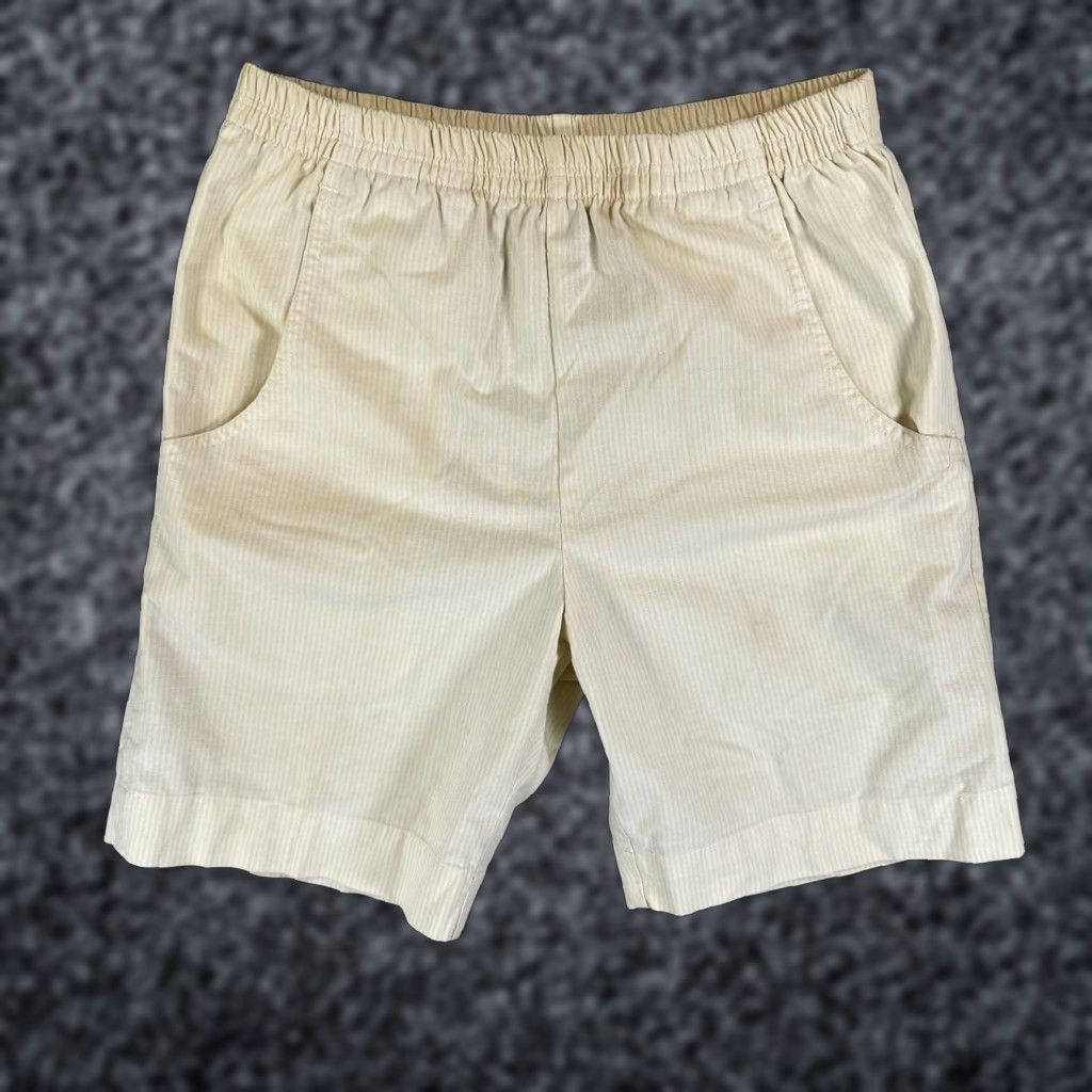 Vintage VINTAGE Pepsi Shorts Mens Medium Beige Stripe Elastic Waist Made USA Size US 31 - 1 Thumbnail