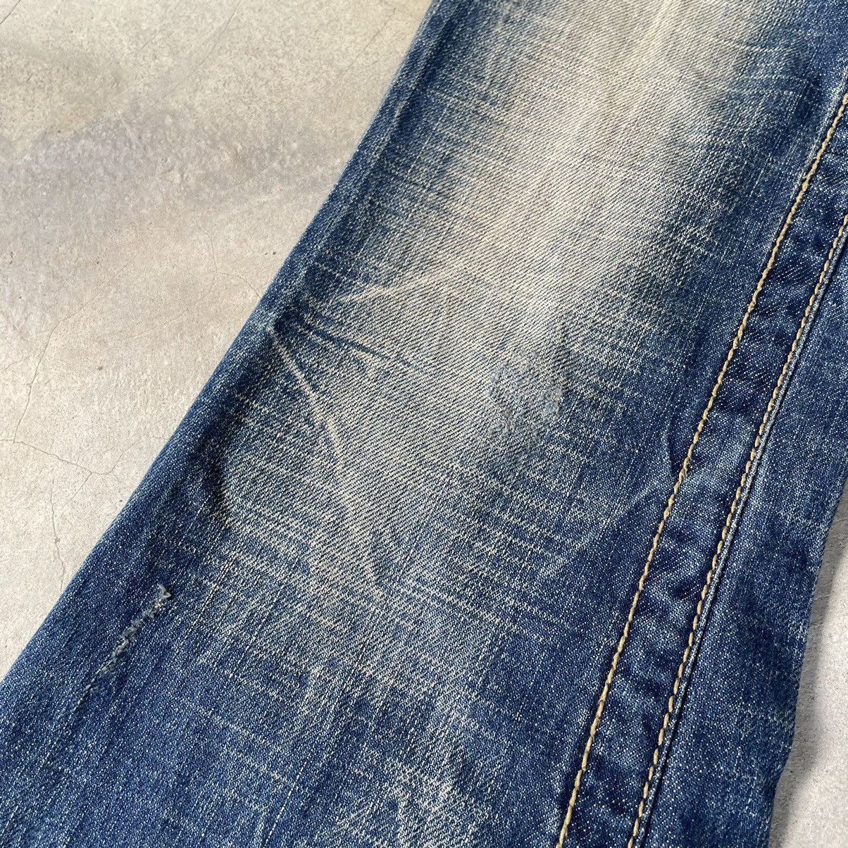 Hysteric Glamour 🇯🇵 LOLITA Flare Bootcut Mudwash Distressed Exotic Denim Jeans Size 29" - 9 Thumbnail