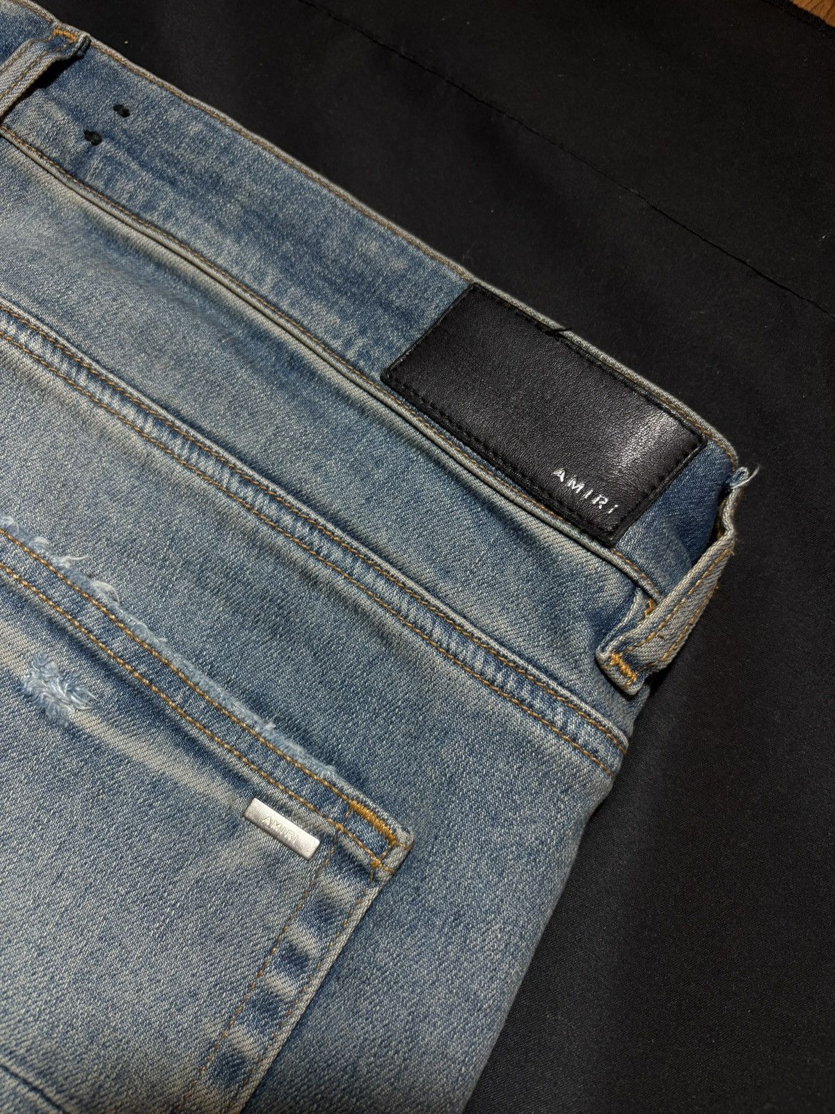 Amiri Amiri Distrssed Bones Patch Jeans Camo Blue - Size 38 Size US 38 / EU 54 - 4 Thumbnail