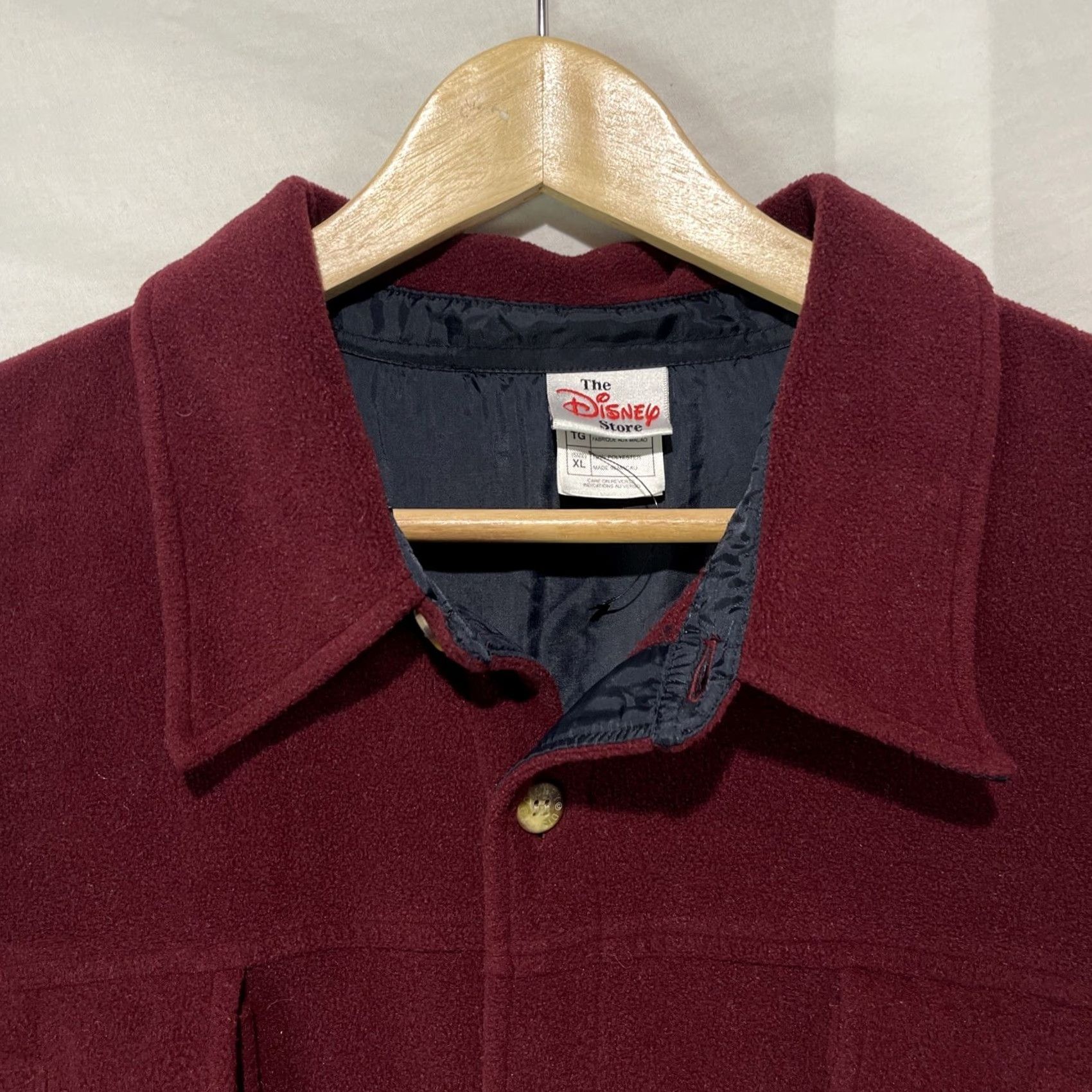 Disney Disney Jacket Mens XL Burgundy Button Up Fleece Shirt Shacket Mickey Outdoors Size US XL / EU 56 / 4 - 3 Thumbnail